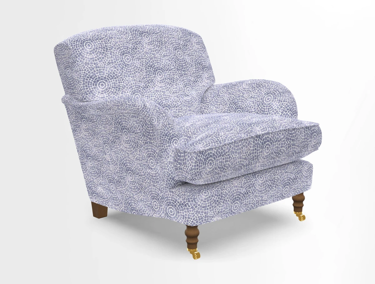 Kentwell Chair in Caroline Maria Applebee Collage Wildflowers with fringe in Sophie Bullion Currant