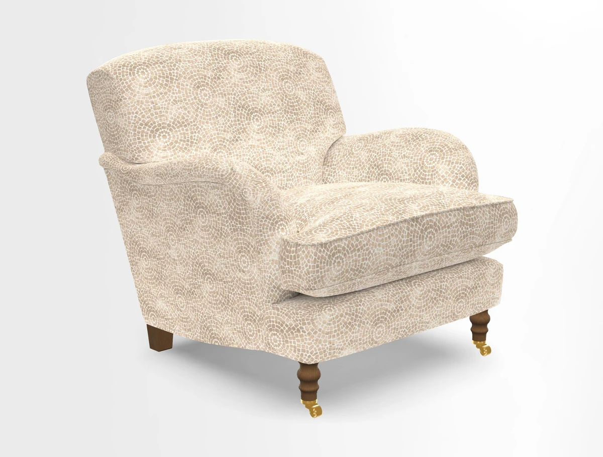 Kentwell Chair in Caroline Maria Applebee Collage Wildflowers with fringe in Sophie Bullion Currant