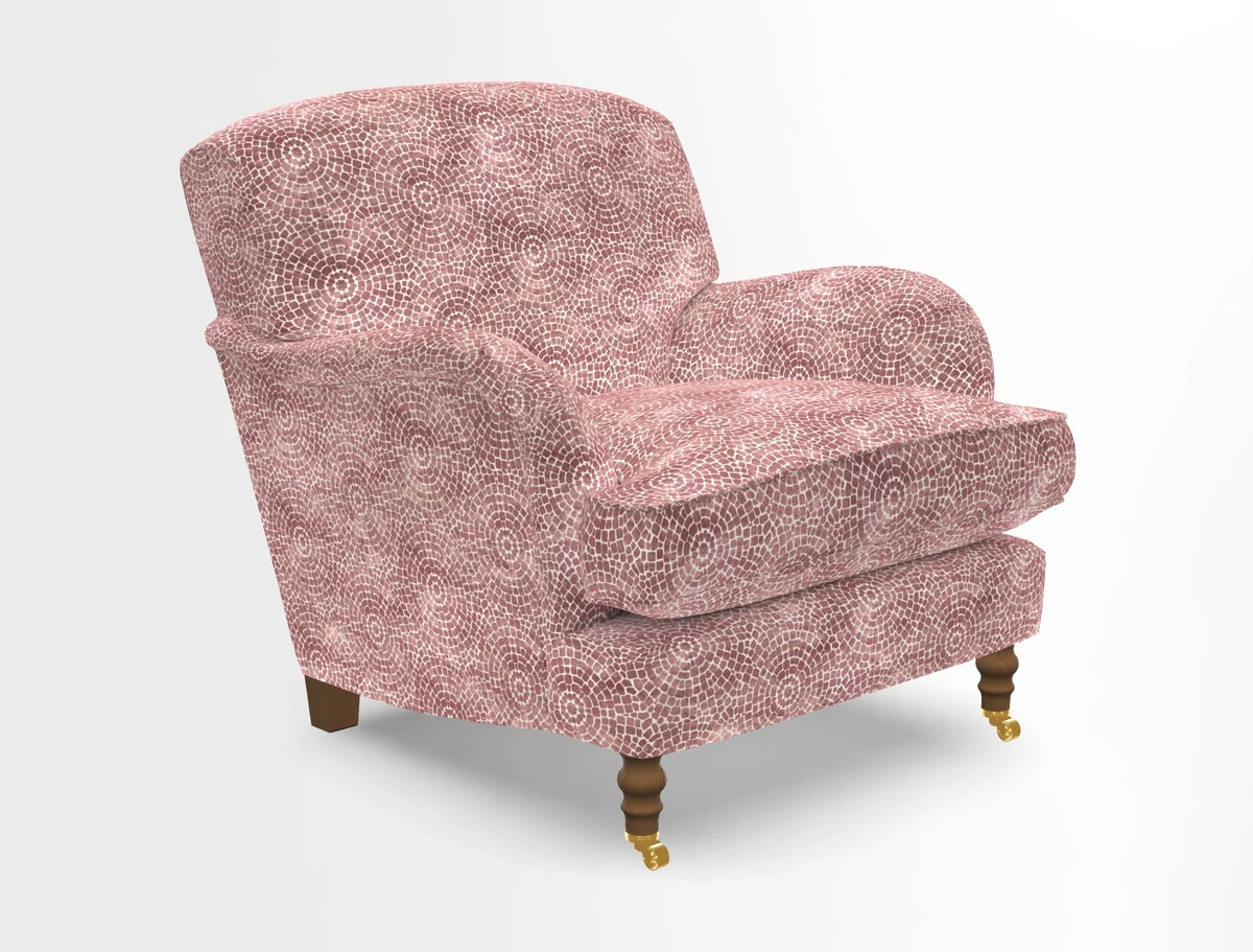 Kentwell Chair in Caroline Maria Applebee Collage Wildflowers with fringe in Sophie Bullion Currant