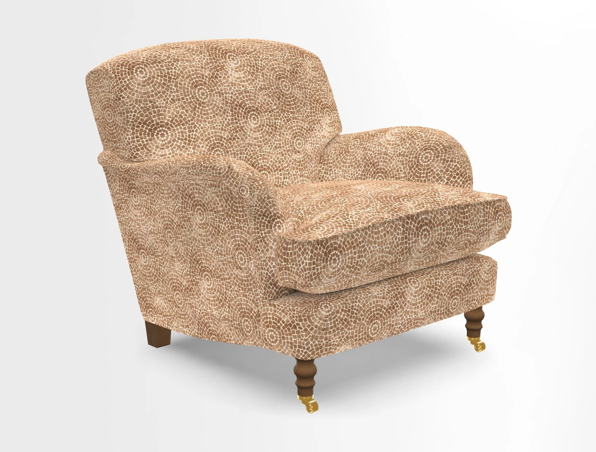 Kentwell Chair in Caroline Maria Applebee Collage Wildflowers with fringe in Sophie Bullion Currant