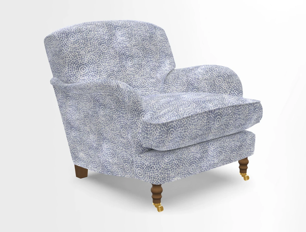 Kentwell Chair in Caroline Maria Applebee Collage Wildflowers with fringe in Sophie Bullion Currant