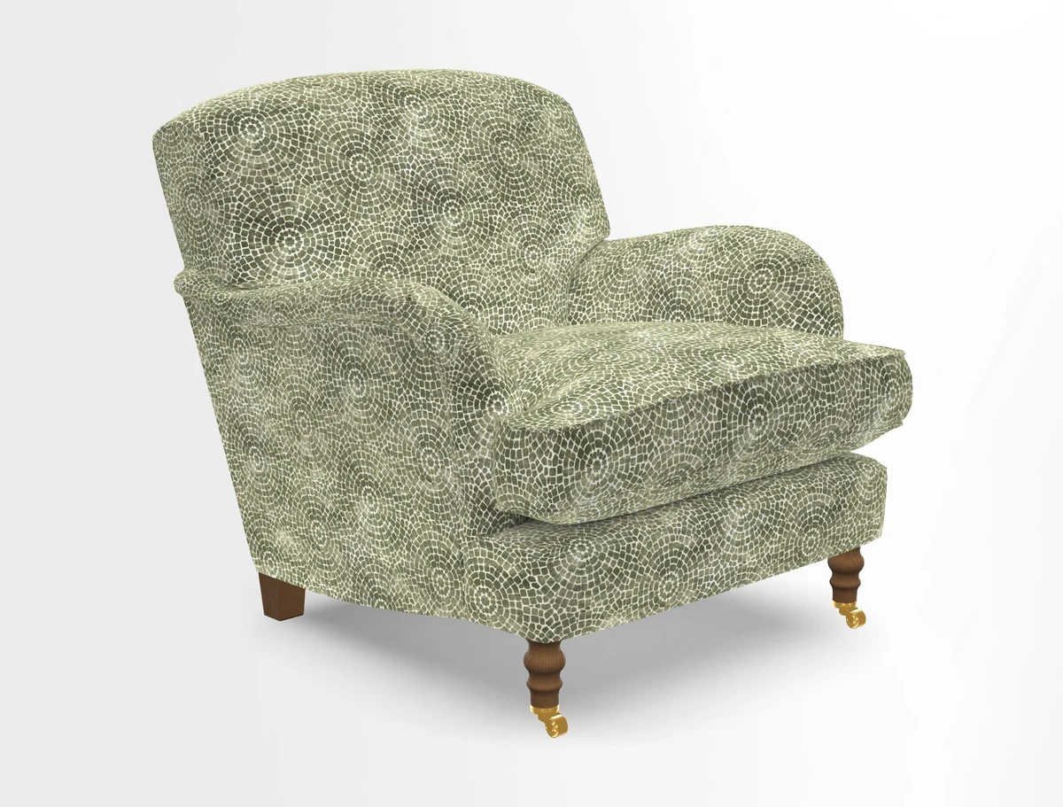 Kentwell Chair in Caroline Maria Applebee Collage Wildflowers with fringe in Sophie Bullion Currant