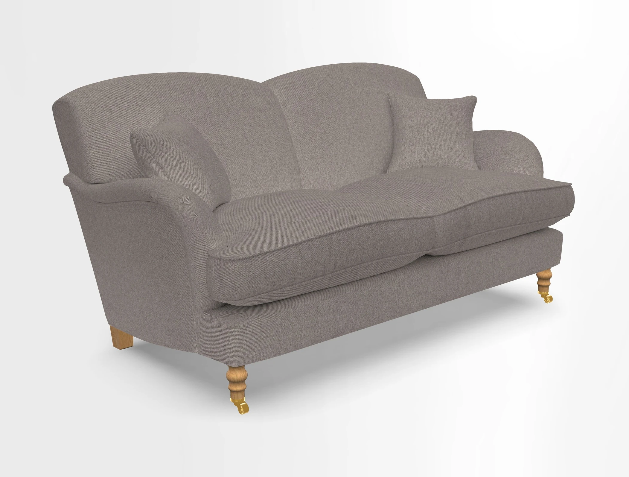 Kentwell 3 Seater 2 Hump Sofa in RHS Botanicals Henry Moon Lions Tail Teal