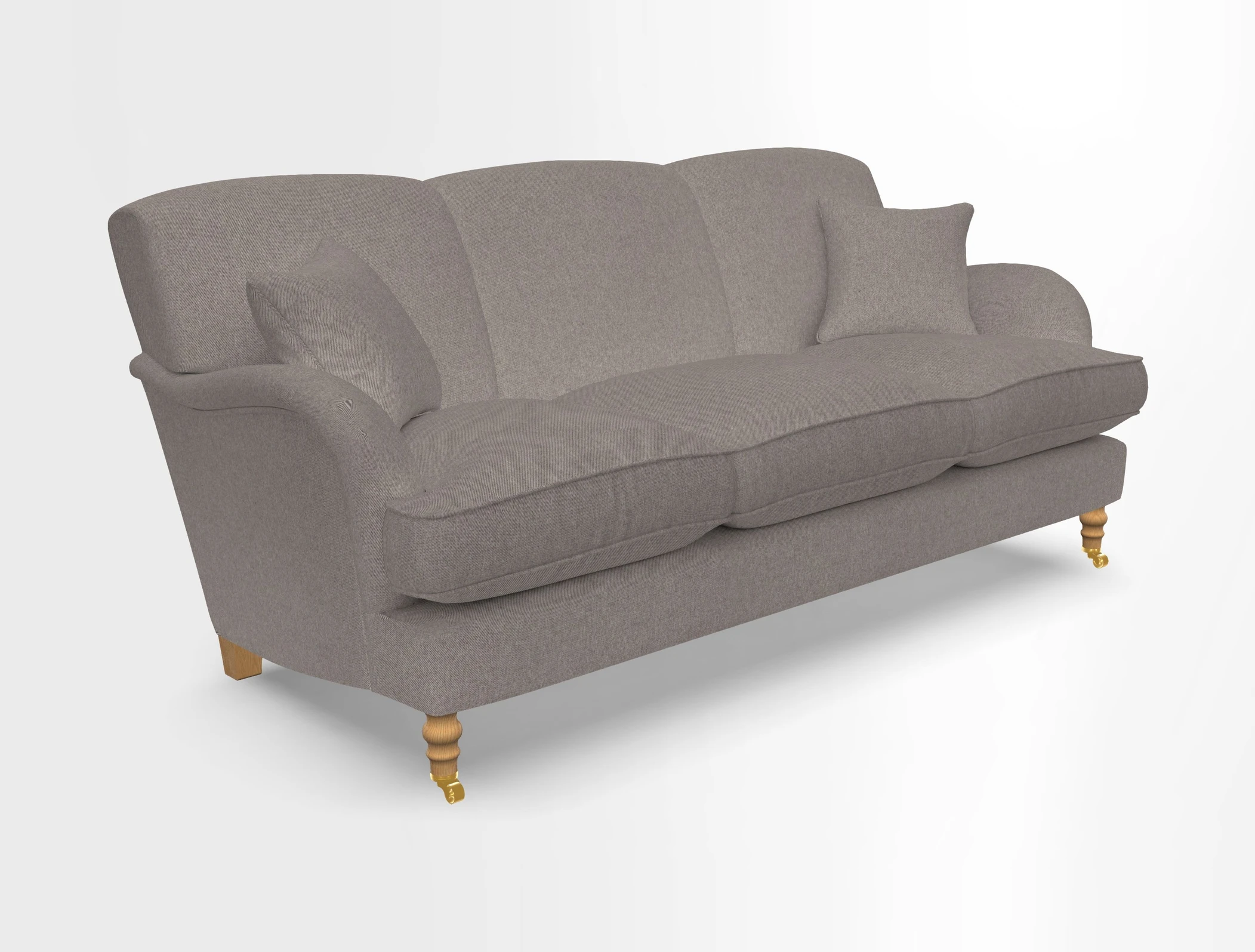 Kentwell 3 Seater, 3 Hump Sofa in Linwood Omega Velvet Green Tea 