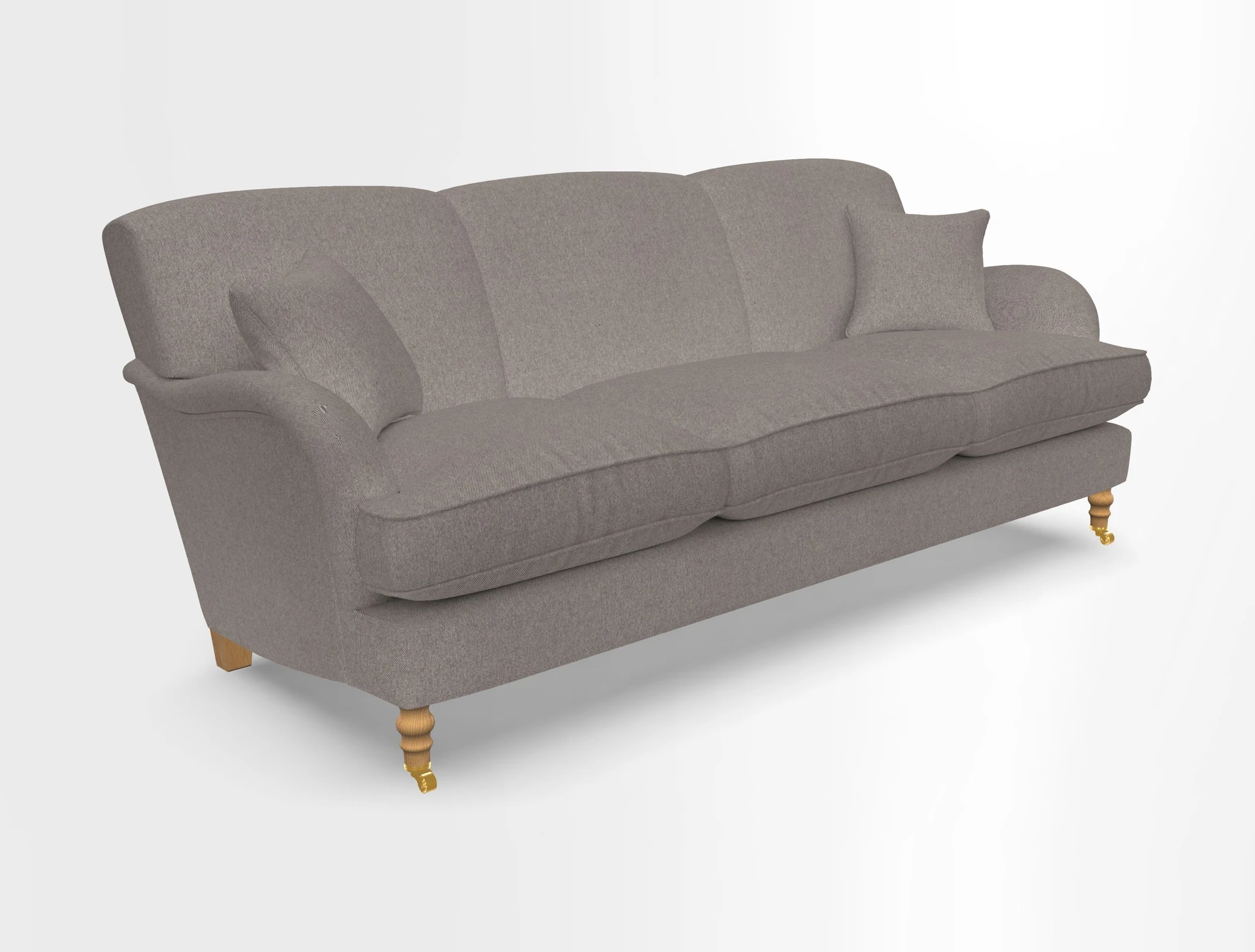 Kentwell 4 Seater 3 Hump Sofa in Linwood Omega Velvet Green-Tea