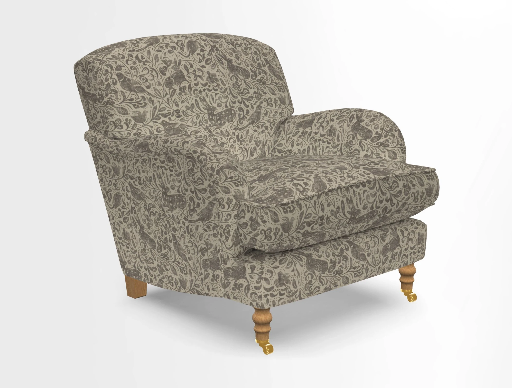 Kentwell Chair in Caroline Maria Applebee Collage Wildflowers with fringe in Sophie Bullion Currant