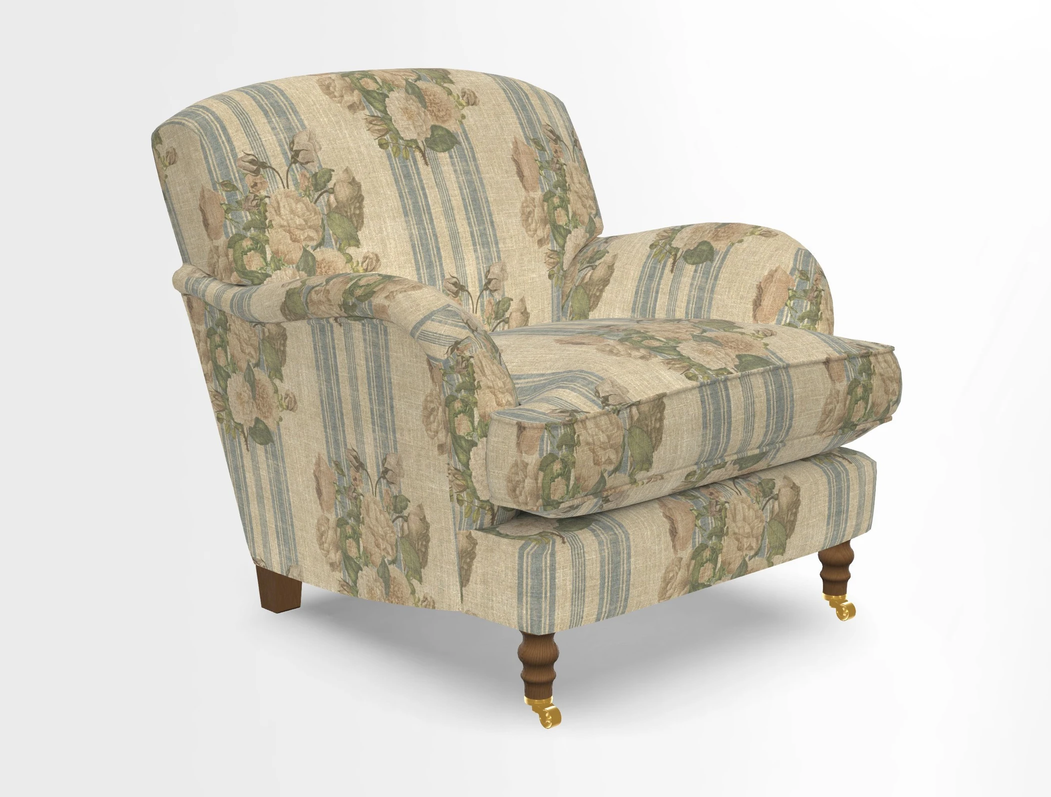 Kentwell Chair in Caroline Maria Applebee Collage Wildflowers with fringe in Sophie Bullion Currant