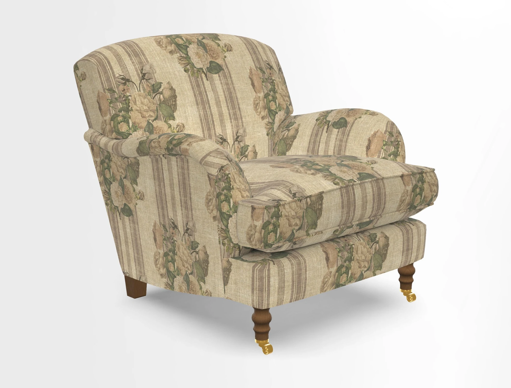 Kentwell Chair in Caroline Maria Applebee Collage Wildflowers with fringe in Sophie Bullion Currant