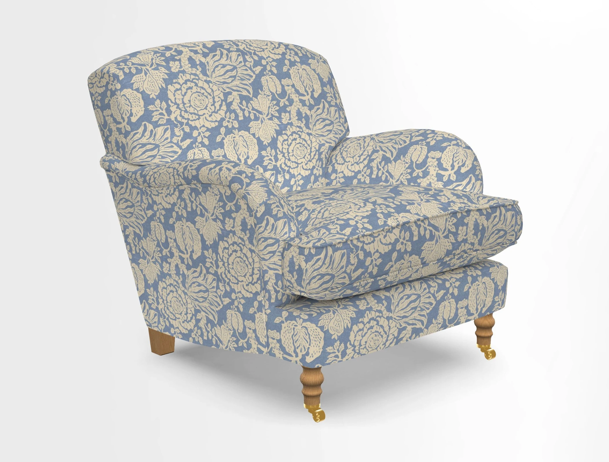 Kentwell Chair in Caroline Maria Applebee Collage Wildflowers with fringe in Sophie Bullion Currant