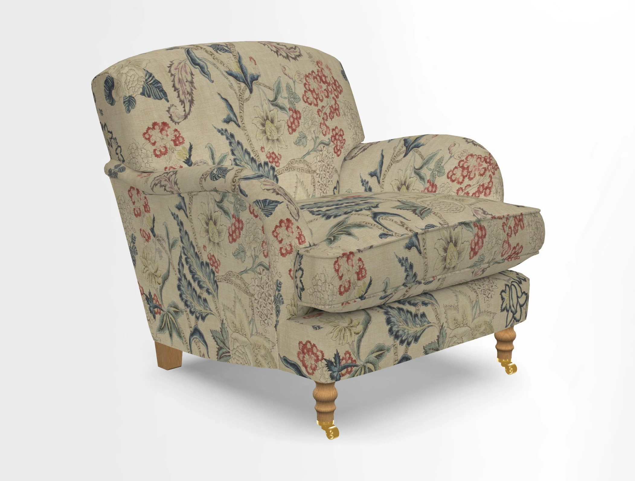 Kentwell Chair in Caroline Maria Applebee Collage Wildflowers with fringe in Sophie Bullion Currant