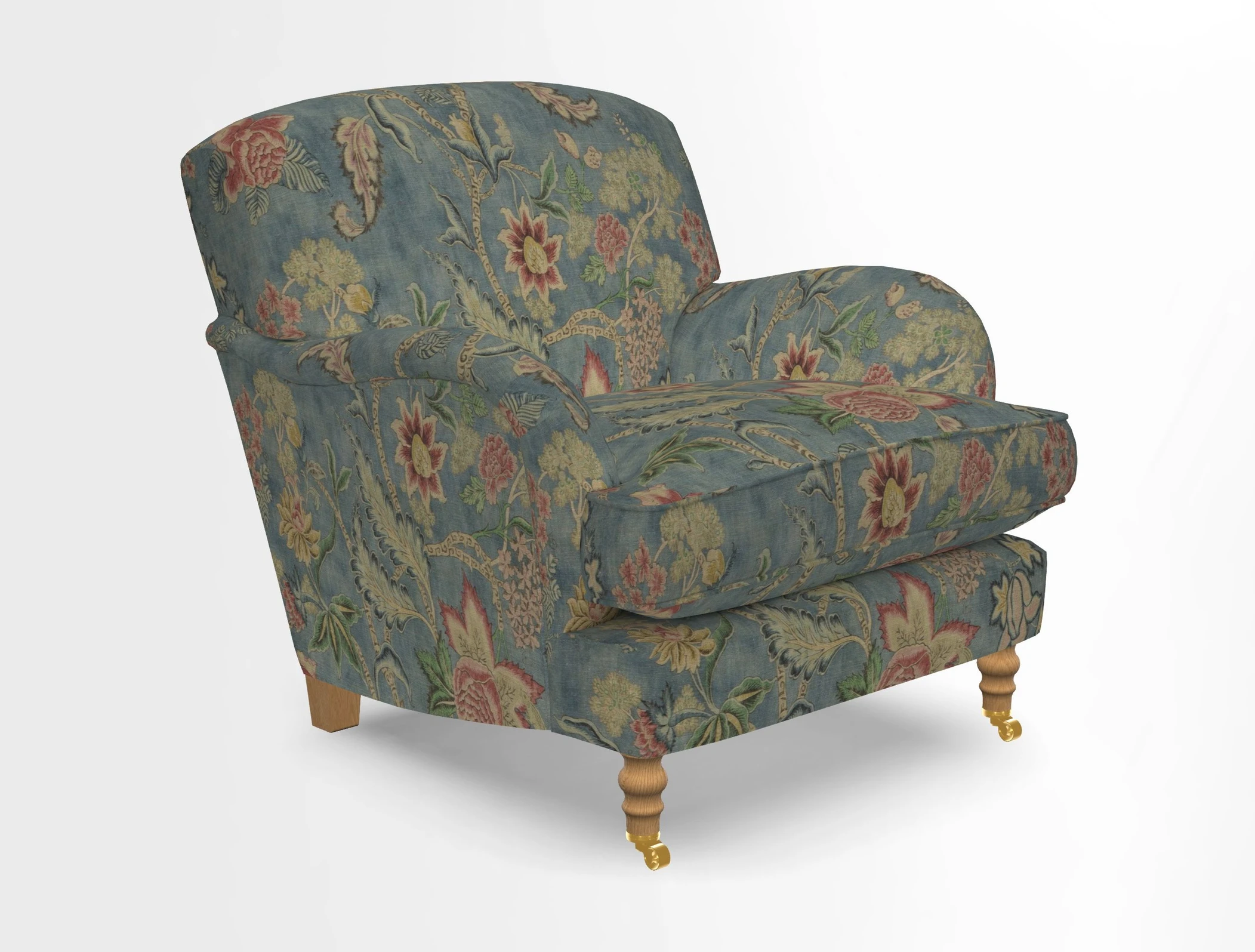 Kentwell Chair in Caroline Maria Applebee Collage Wildflowers with fringe in Sophie Bullion Currant
