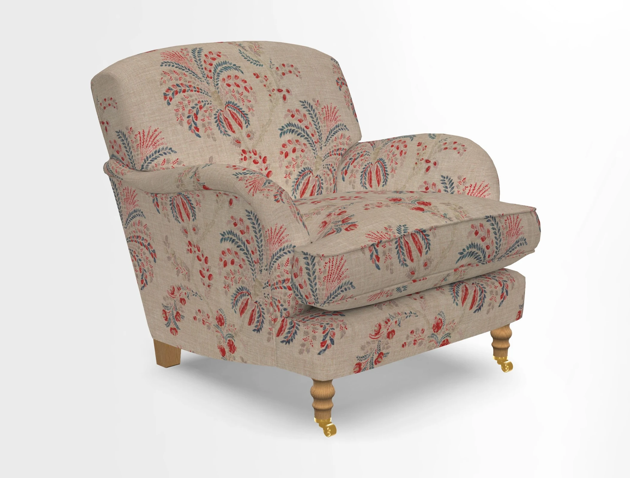 Kentwell Chair in Caroline Maria Applebee Collage Wildflowers with fringe in Sophie Bullion Currant