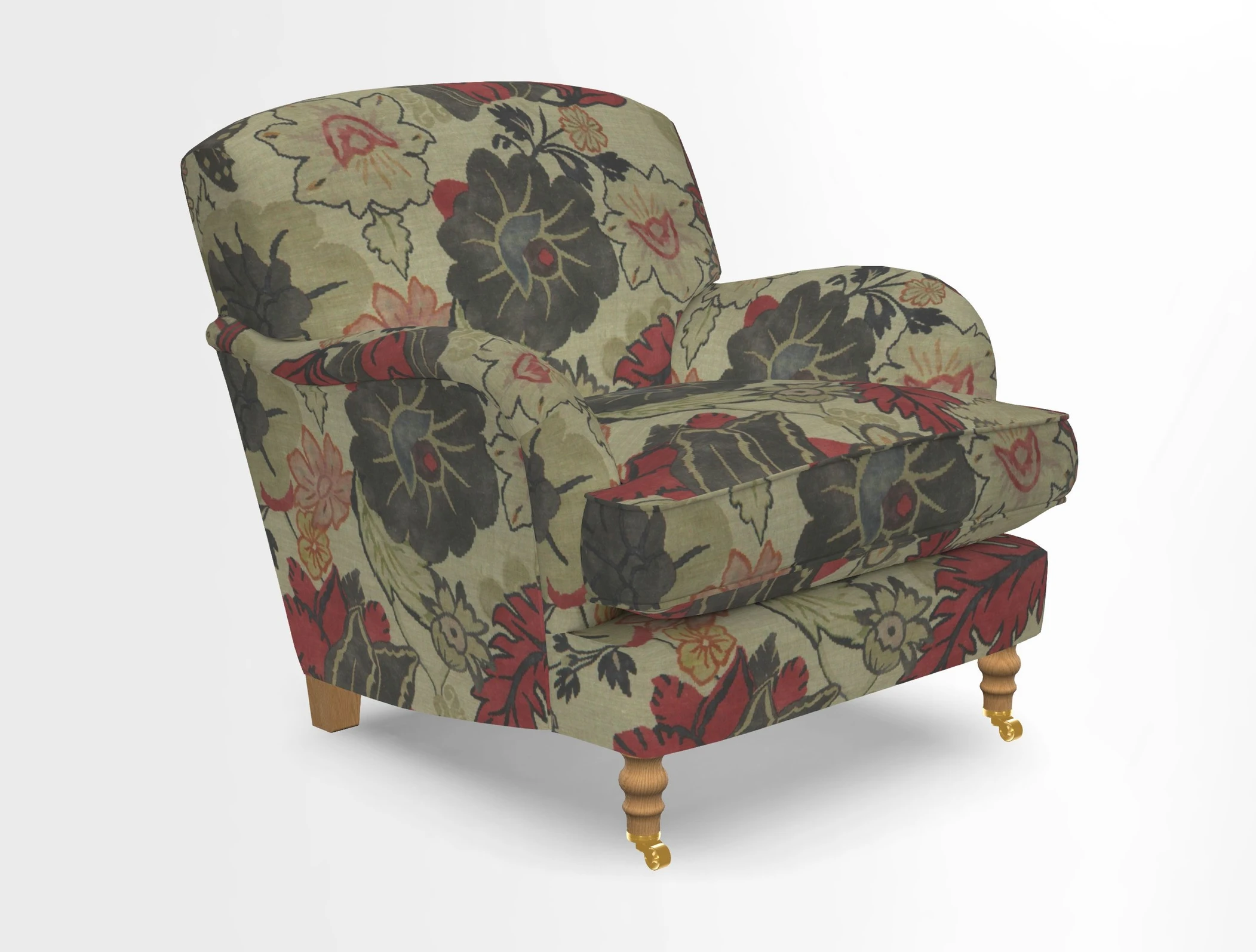 Kentwell Chair in Caroline Maria Applebee Collage Wildflowers with fringe in Sophie Bullion Currant