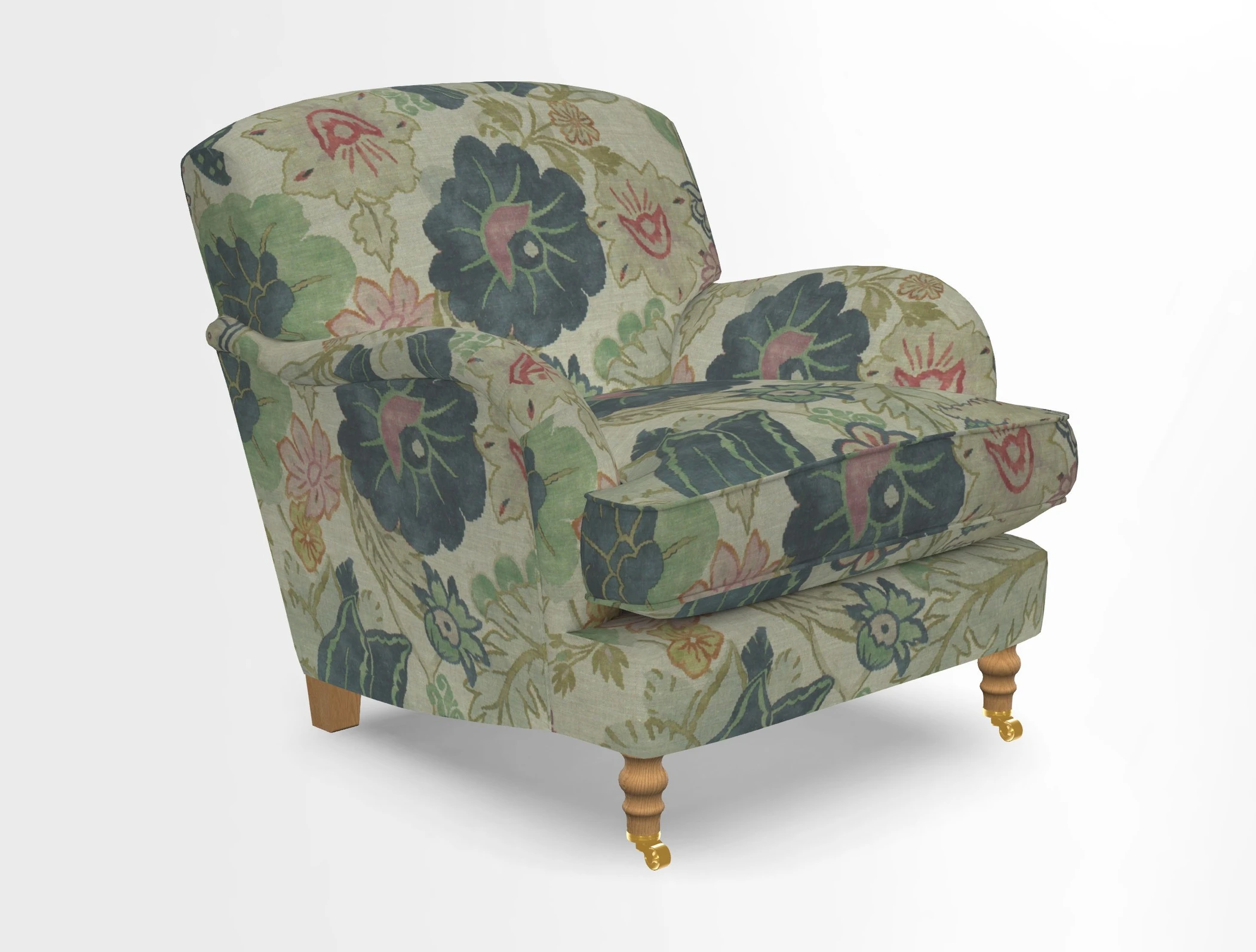 Kentwell Chair in Caroline Maria Applebee Collage Wildflowers with fringe in Sophie Bullion Currant