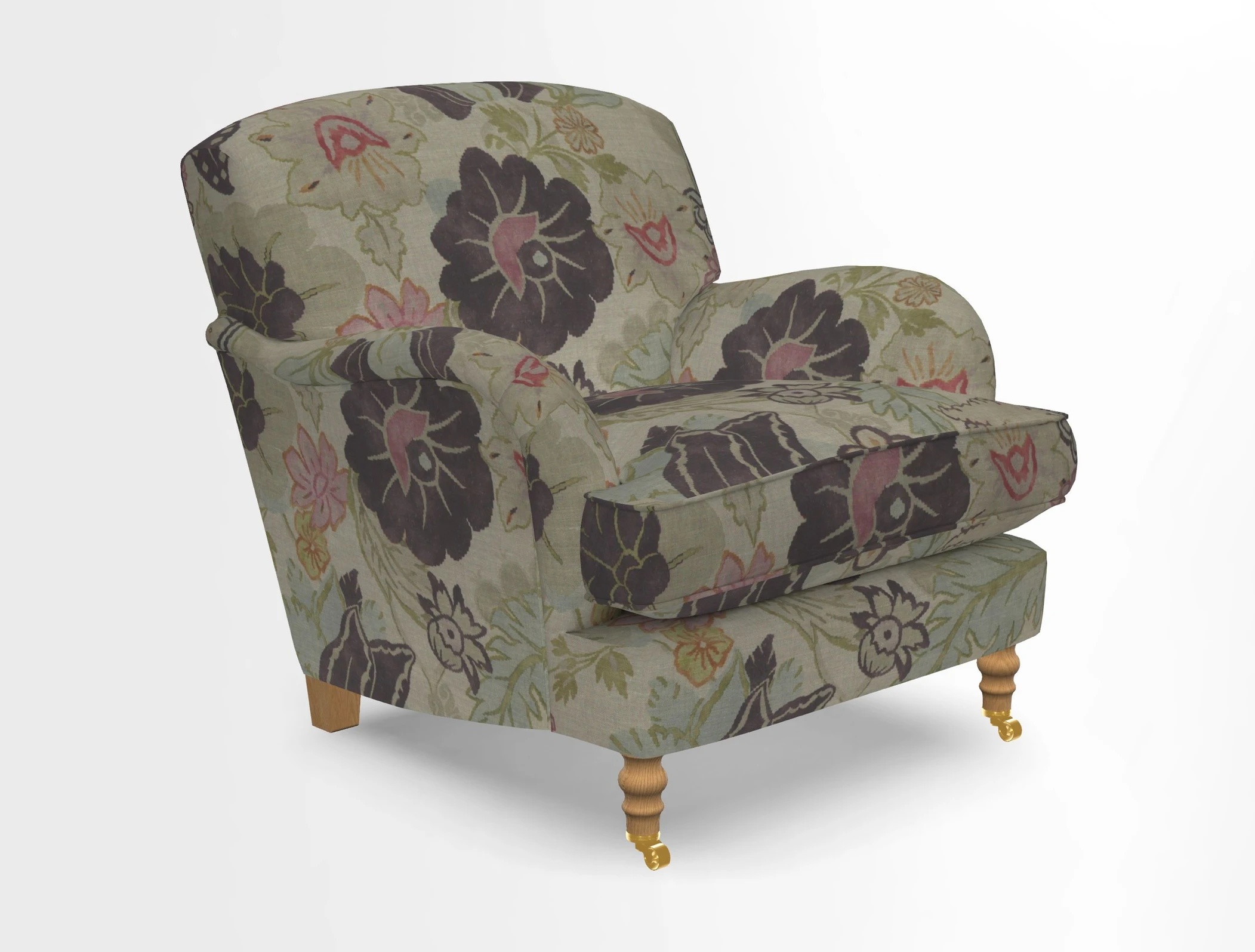Kentwell Chair in Caroline Maria Applebee Collage Wildflowers with fringe in Sophie Bullion Currant