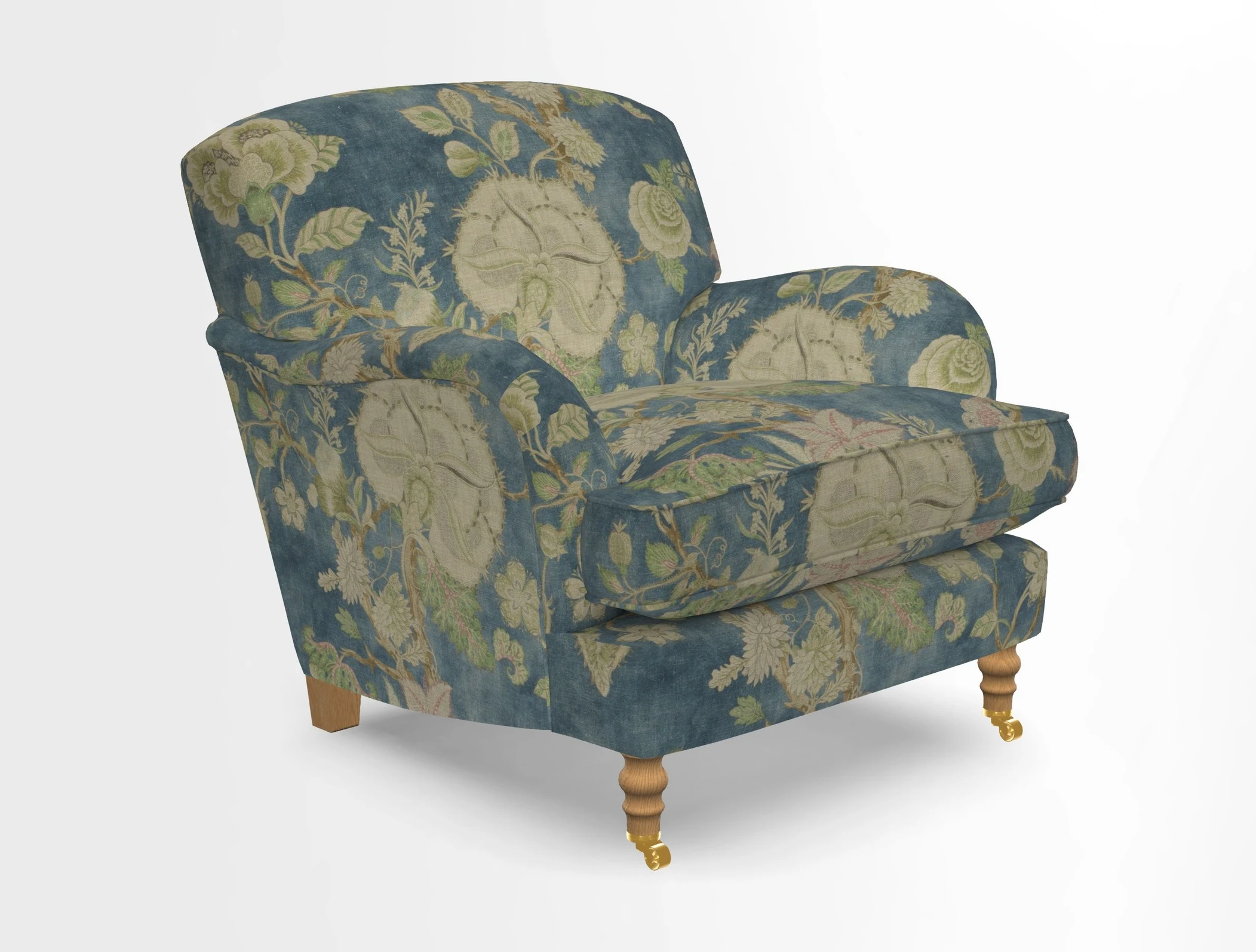Kentwell Chair in Caroline Maria Applebee Collage Wildflowers with fringe in Sophie Bullion Currant