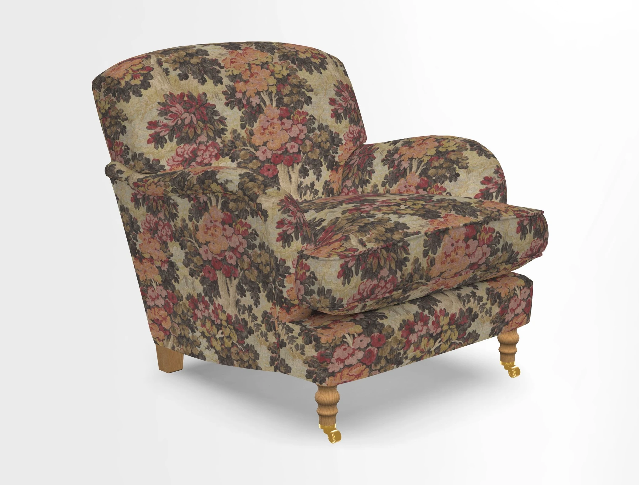 Kentwell Chair in Caroline Maria Applebee Collage Wildflowers with fringe in Sophie Bullion Currant