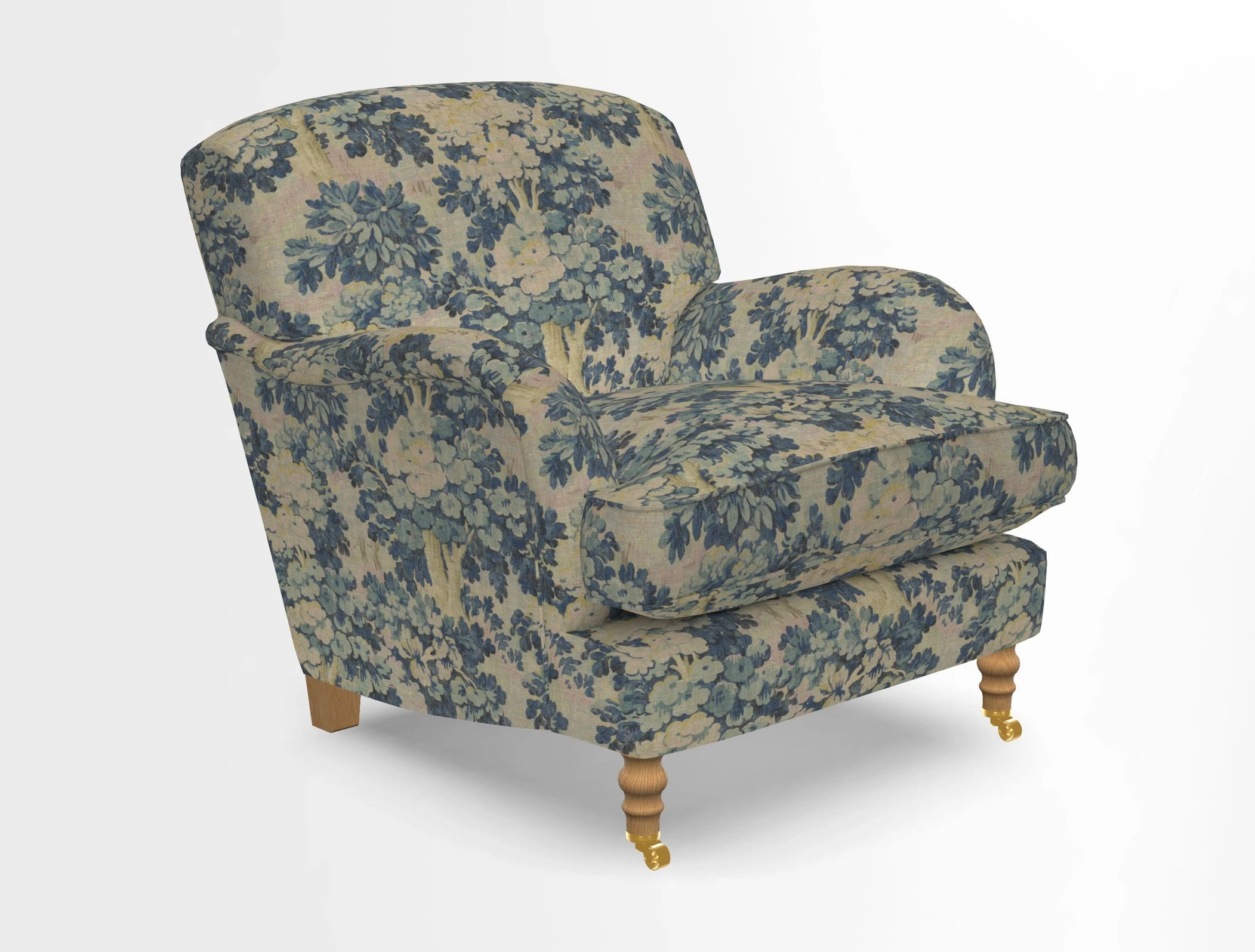 Kentwell Chair in Caroline Maria Applebee Collage Wildflowers with fringe in Sophie Bullion Currant