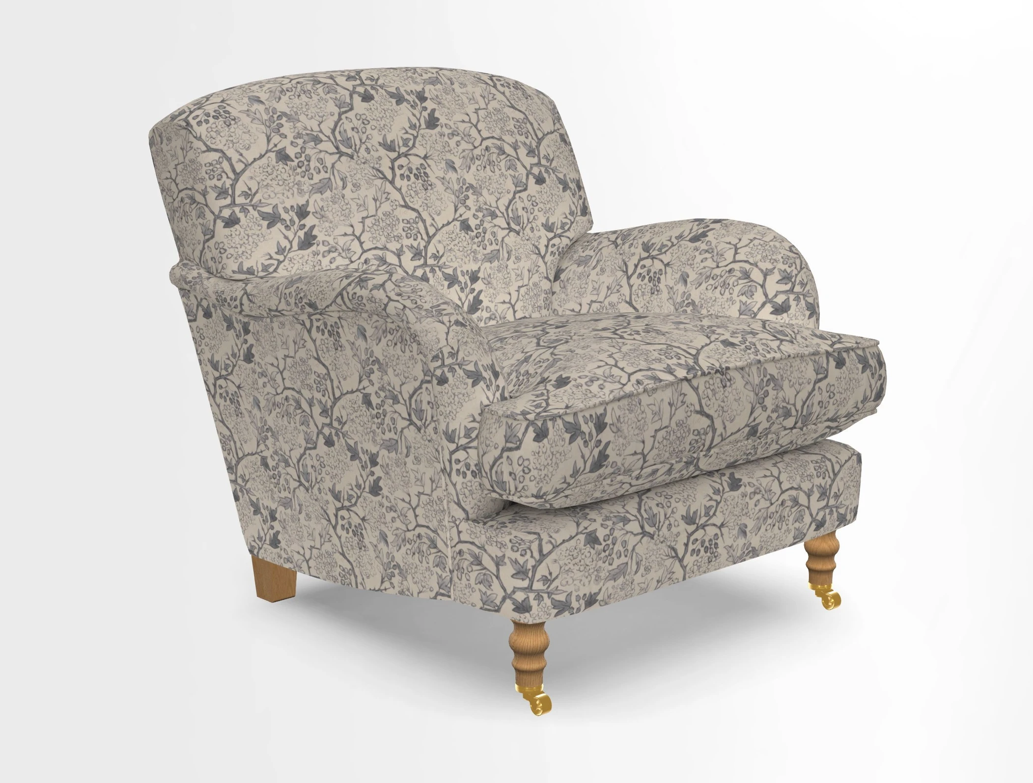 Kentwell Chair in Caroline Maria Applebee Collage Wildflowers with fringe in Sophie Bullion Currant
