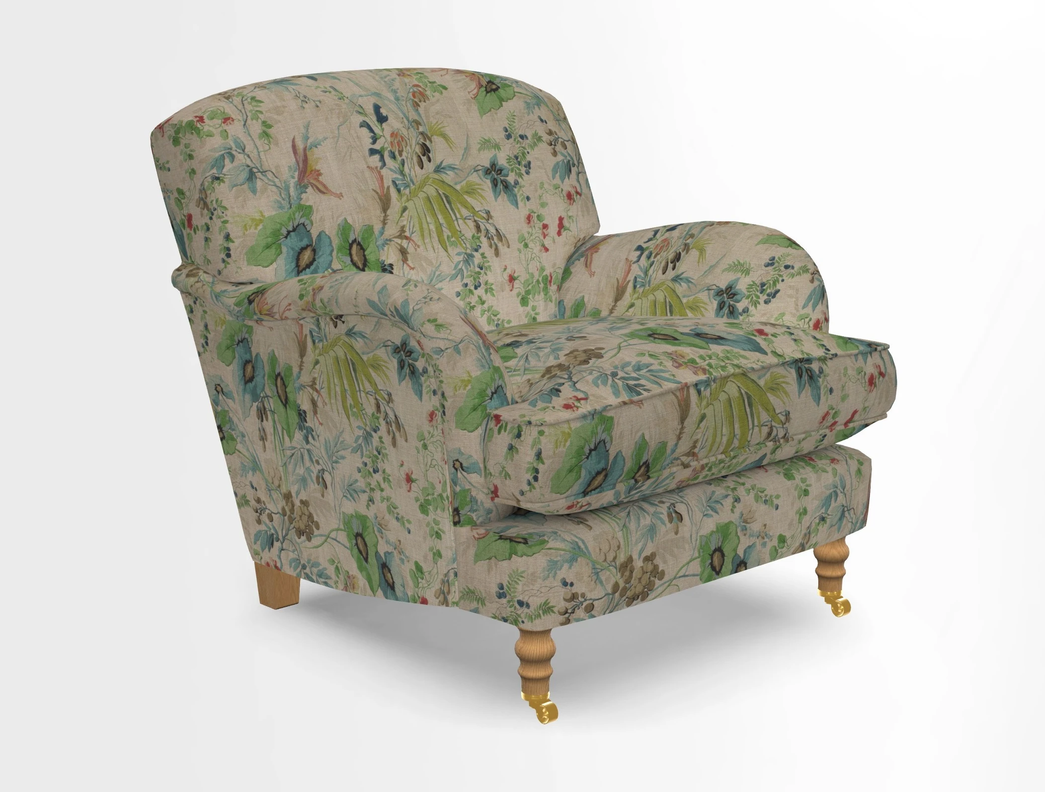Kentwell Chair in Caroline Maria Applebee Collage Wildflowers with fringe in Sophie Bullion Currant