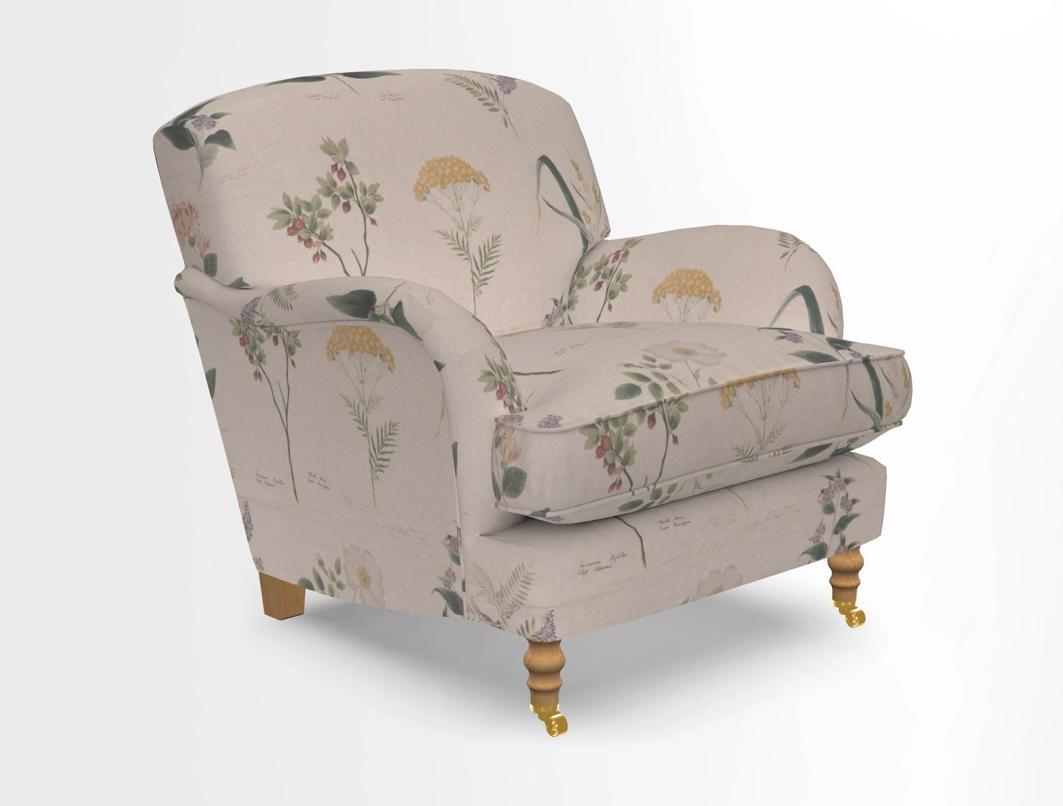 Kentwell Chair in Caroline Maria Applebee Collage Wildflowers with fringe in Sophie Bullion Currant