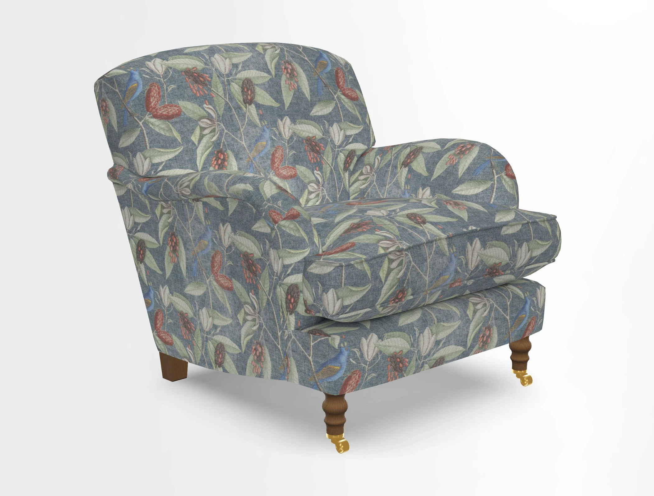 Kentwell Chair in Caroline Maria Applebee Collage Wildflowers with fringe in Sophie Bullion Currant