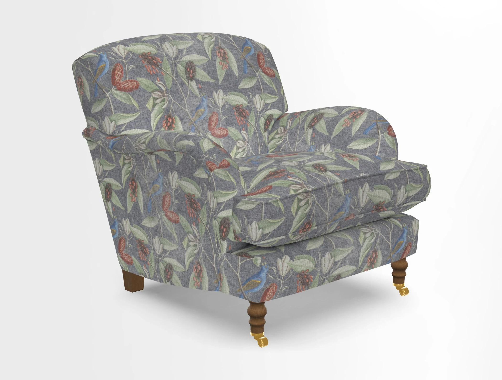 Kentwell Chair in Caroline Maria Applebee Collage Wildflowers with fringe in Sophie Bullion Currant