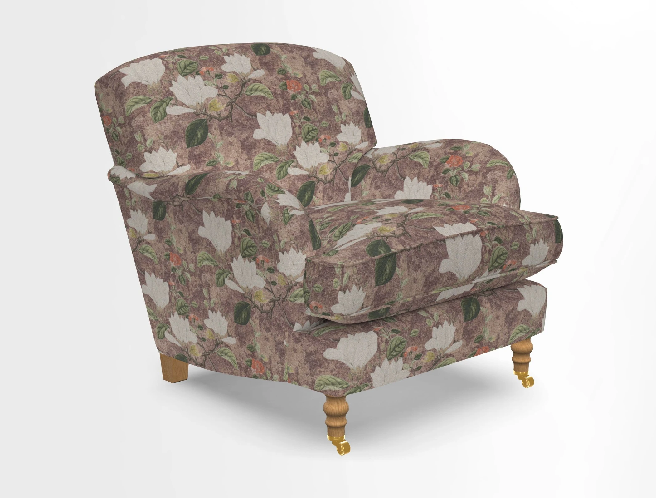 Kentwell Chair in Caroline Maria Applebee Collage Wildflowers with fringe in Sophie Bullion Currant