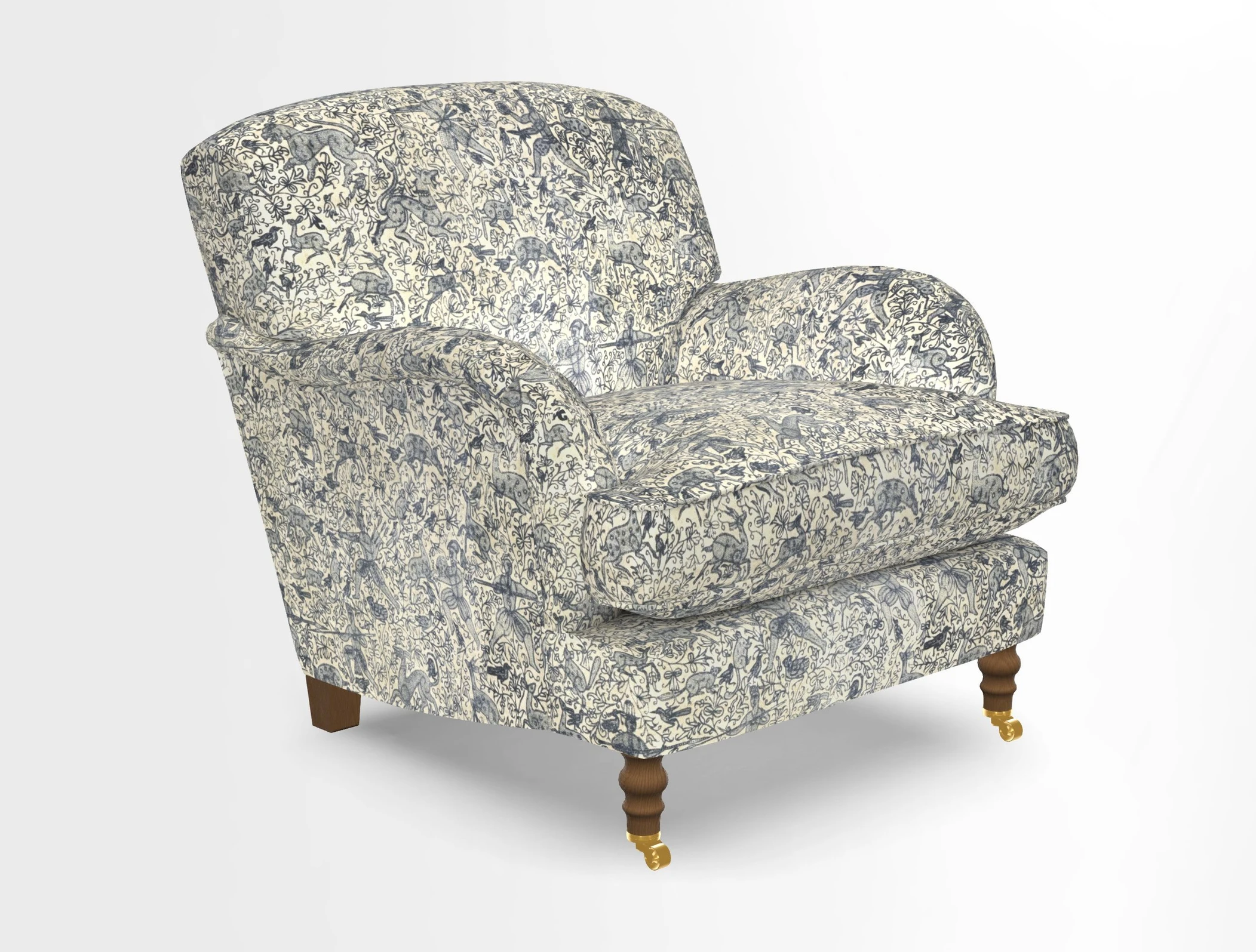 Kentwell Chair in Caroline Maria Applebee Collage Wildflowers with fringe in Sophie Bullion Currant