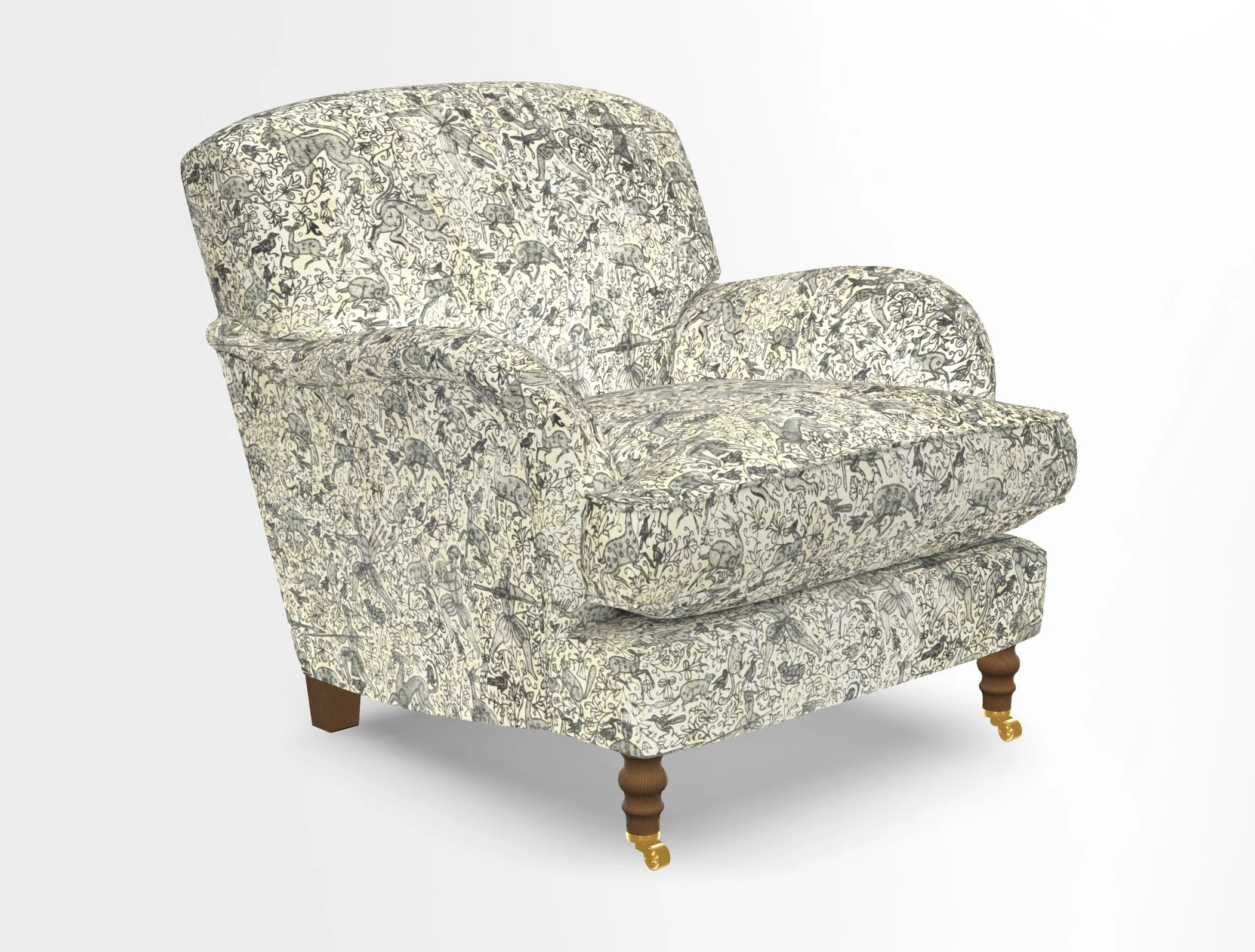 Kentwell Chair in Caroline Maria Applebee Collage Wildflowers with fringe in Sophie Bullion Currant