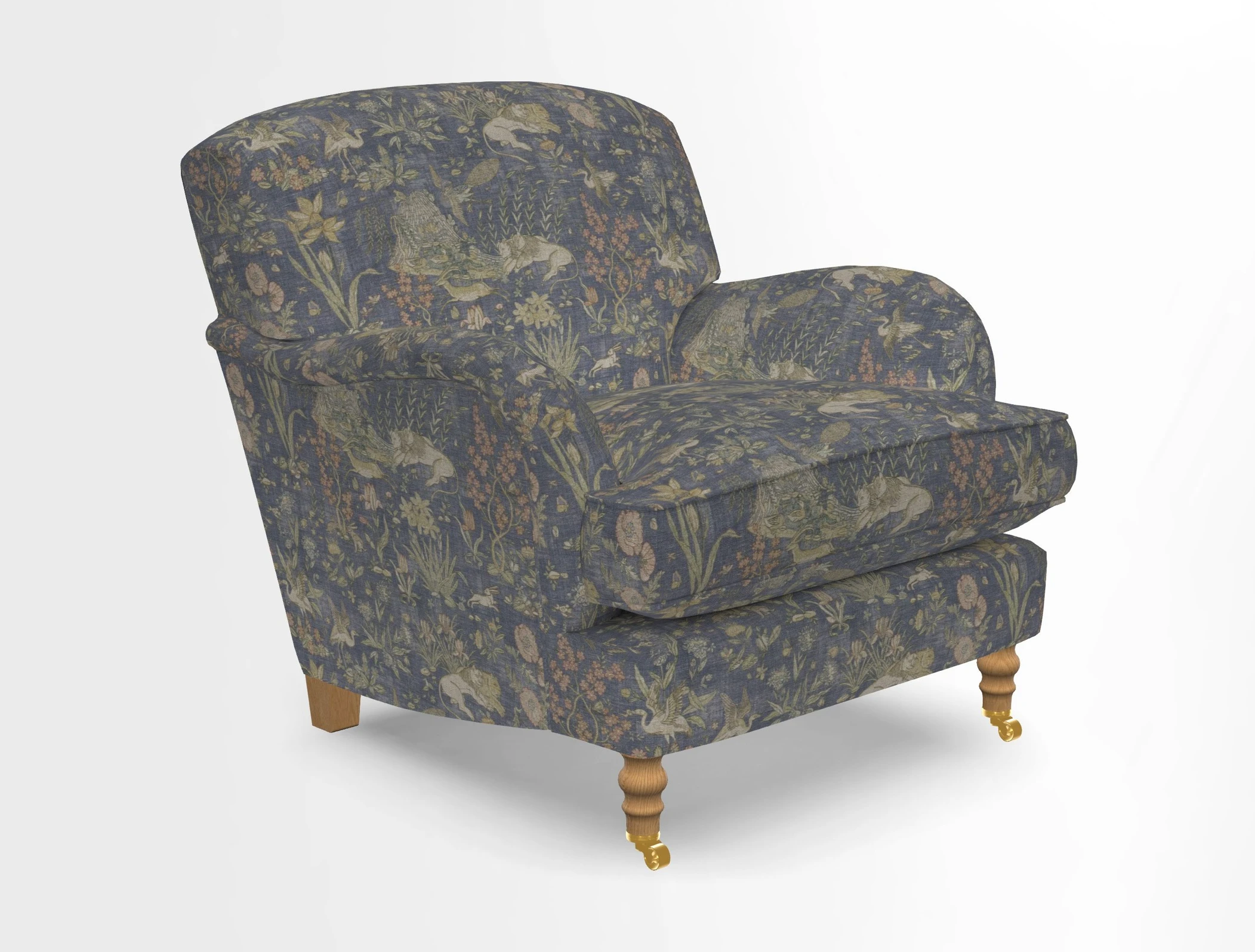 Kentwell Chair in Caroline Maria Applebee Collage Wildflowers with fringe in Sophie Bullion Currant