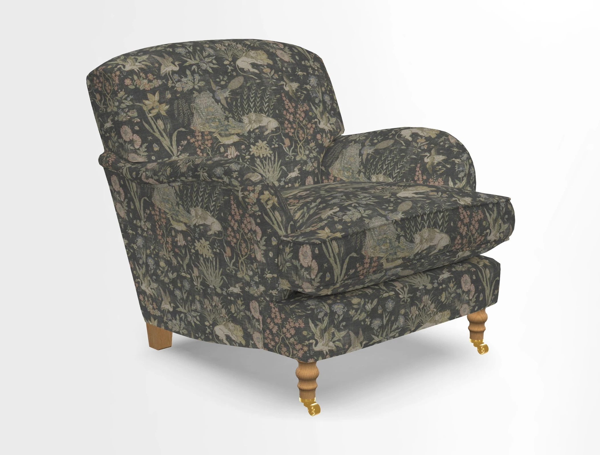 Kentwell Chair in Caroline Maria Applebee Collage Wildflowers with fringe in Sophie Bullion Currant