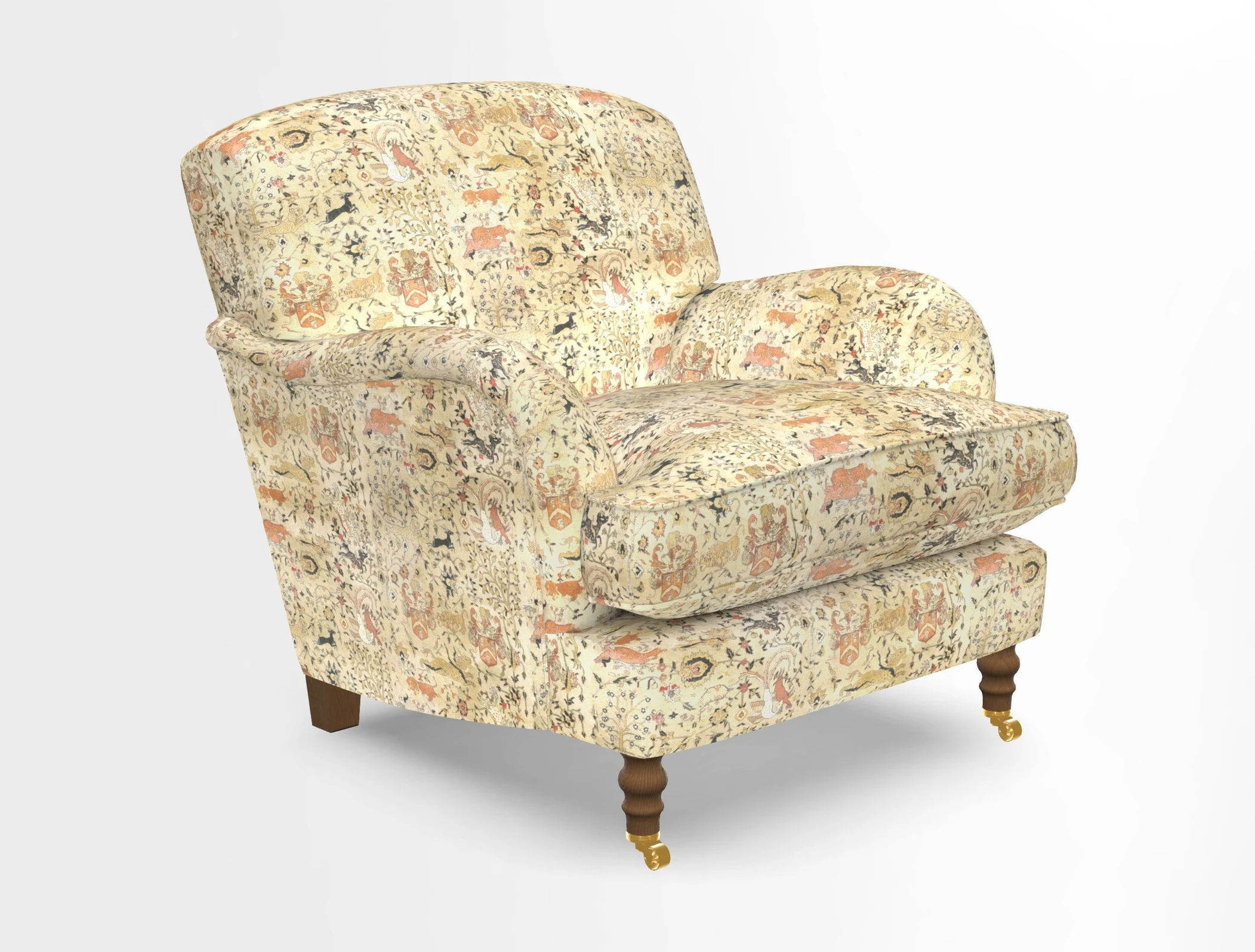 Kentwell Chair in Caroline Maria Applebee Collage Wildflowers with fringe in Sophie Bullion Currant