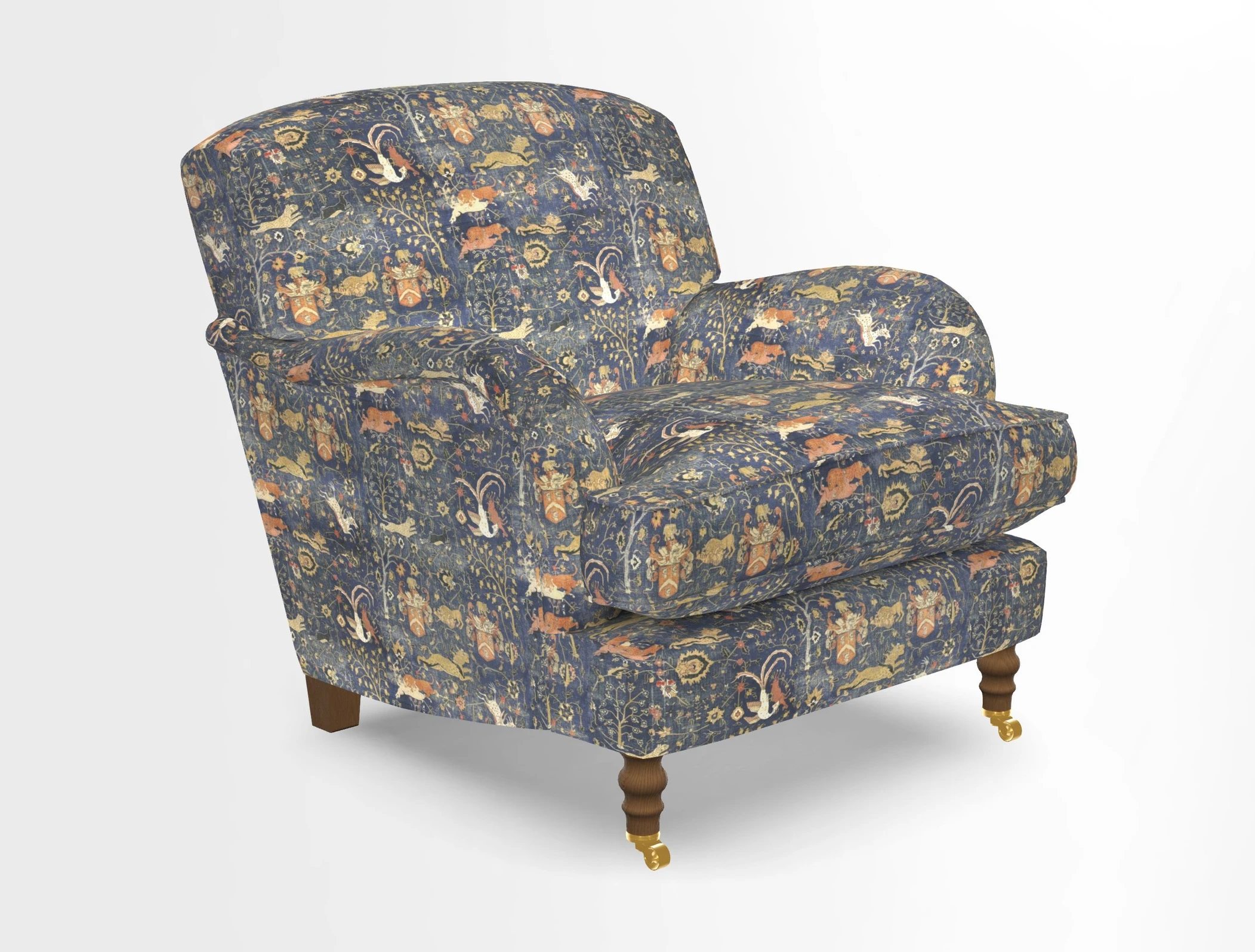 Kentwell Chair in Caroline Maria Applebee Collage Wildflowers with fringe in Sophie Bullion Currant