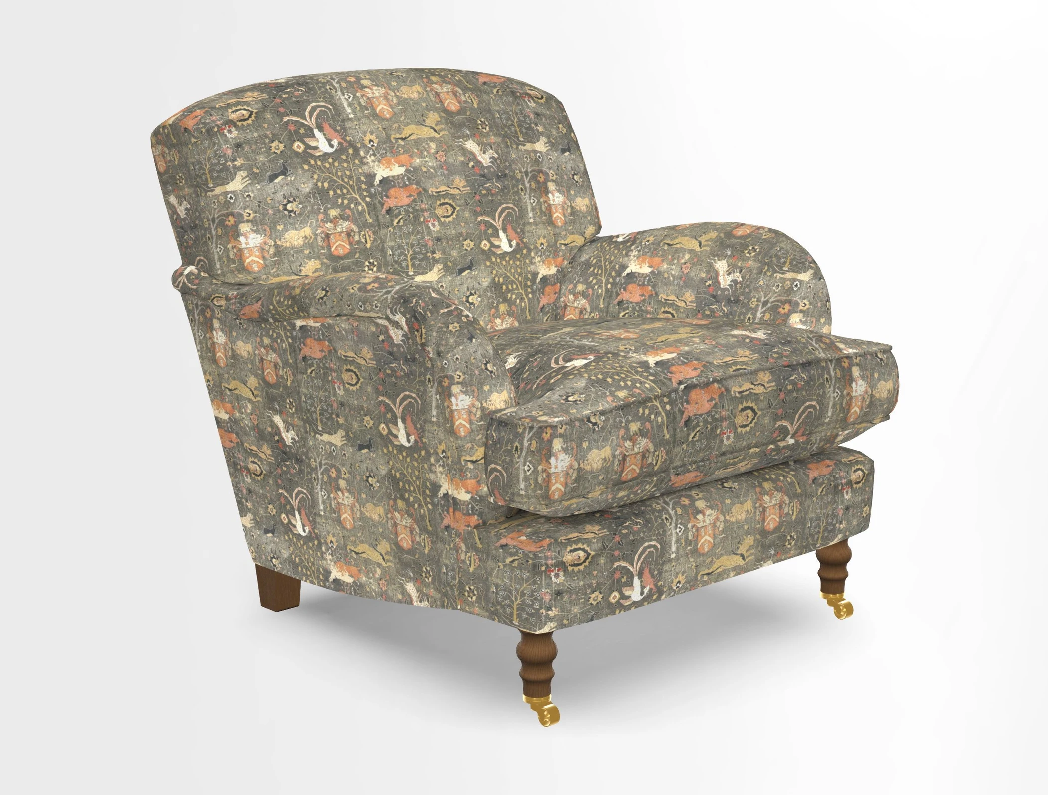 Kentwell Chair in Caroline Maria Applebee Collage Wildflowers with fringe in Sophie Bullion Currant