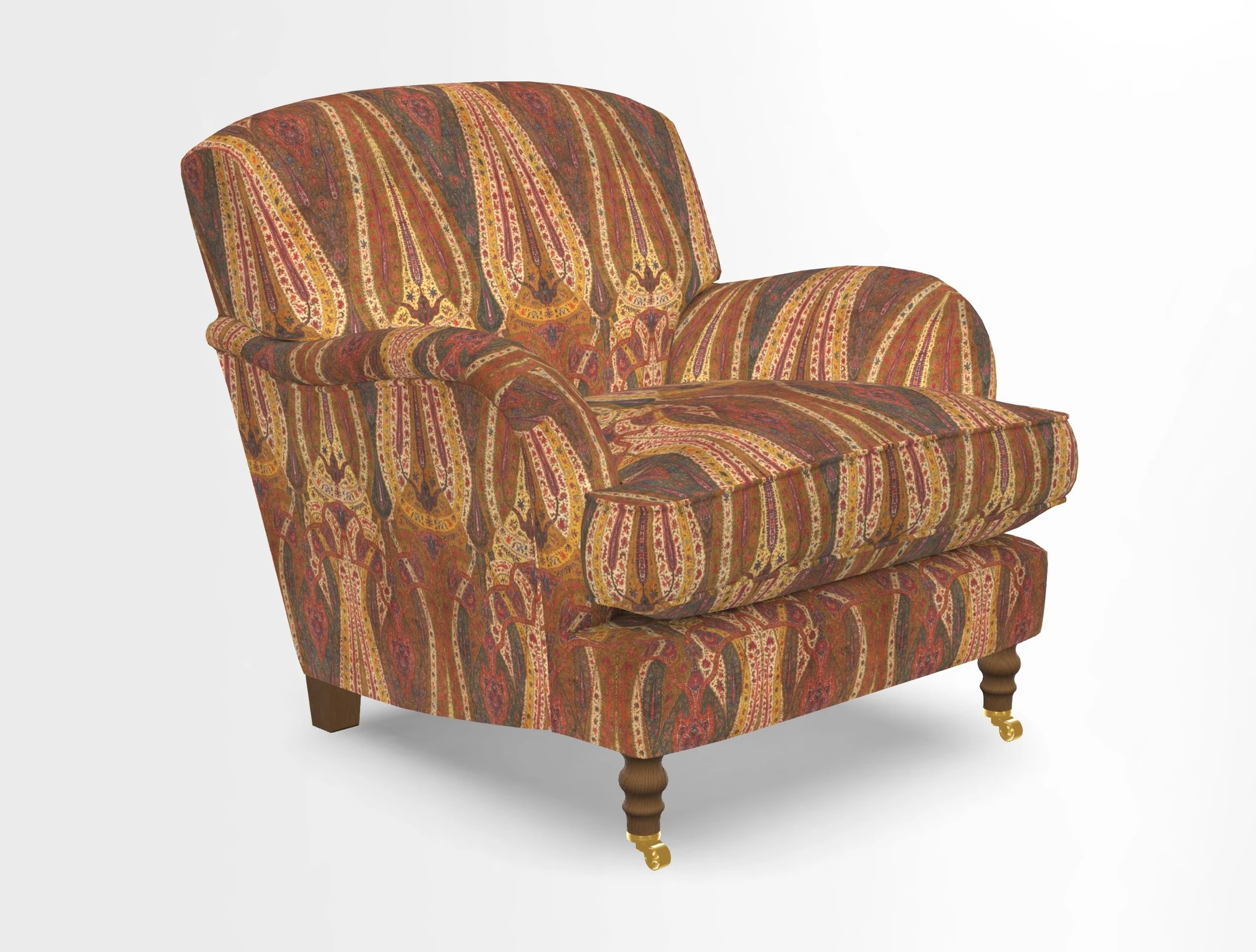 Kentwell Chair in Caroline Maria Applebee Collage Wildflowers with fringe in Sophie Bullion Currant