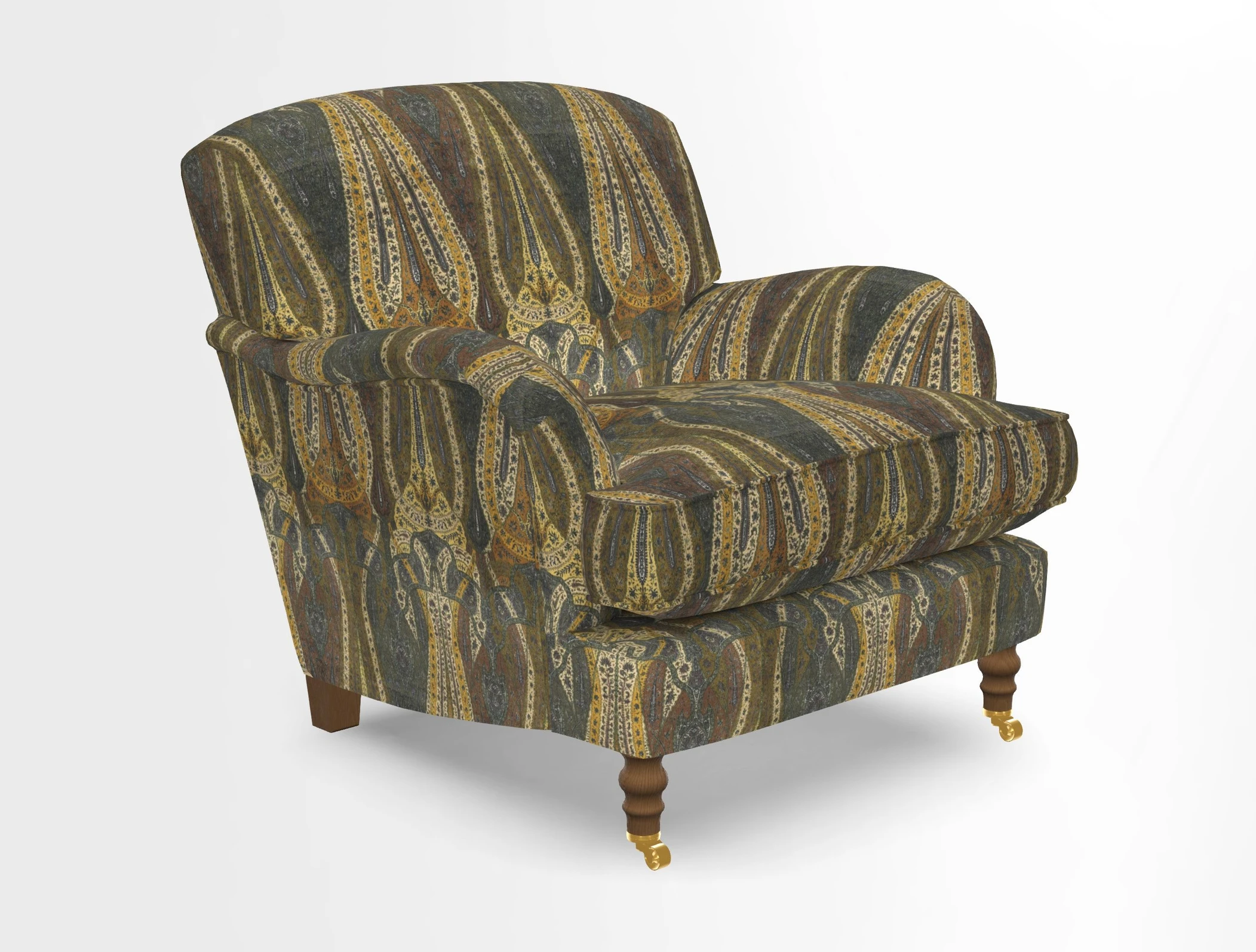 Kentwell Chair in Caroline Maria Applebee Collage Wildflowers with fringe in Sophie Bullion Currant