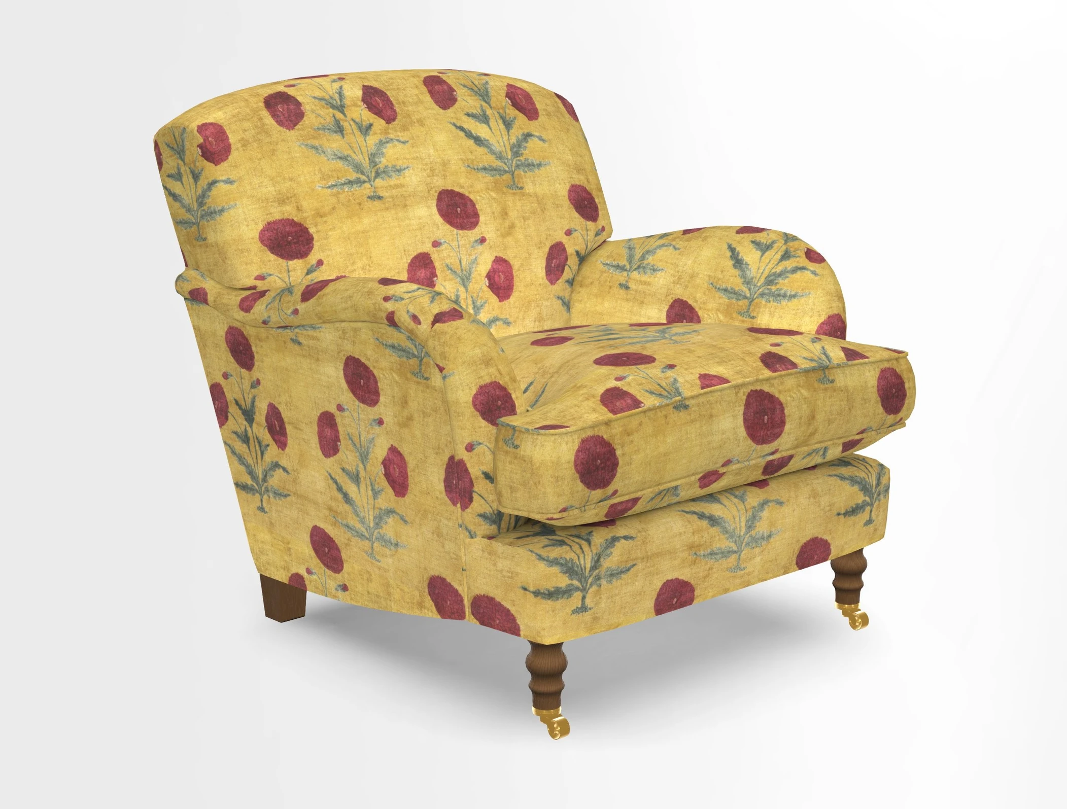 Kentwell Chair in Caroline Maria Applebee Collage Wildflowers with fringe in Sophie Bullion Currant
