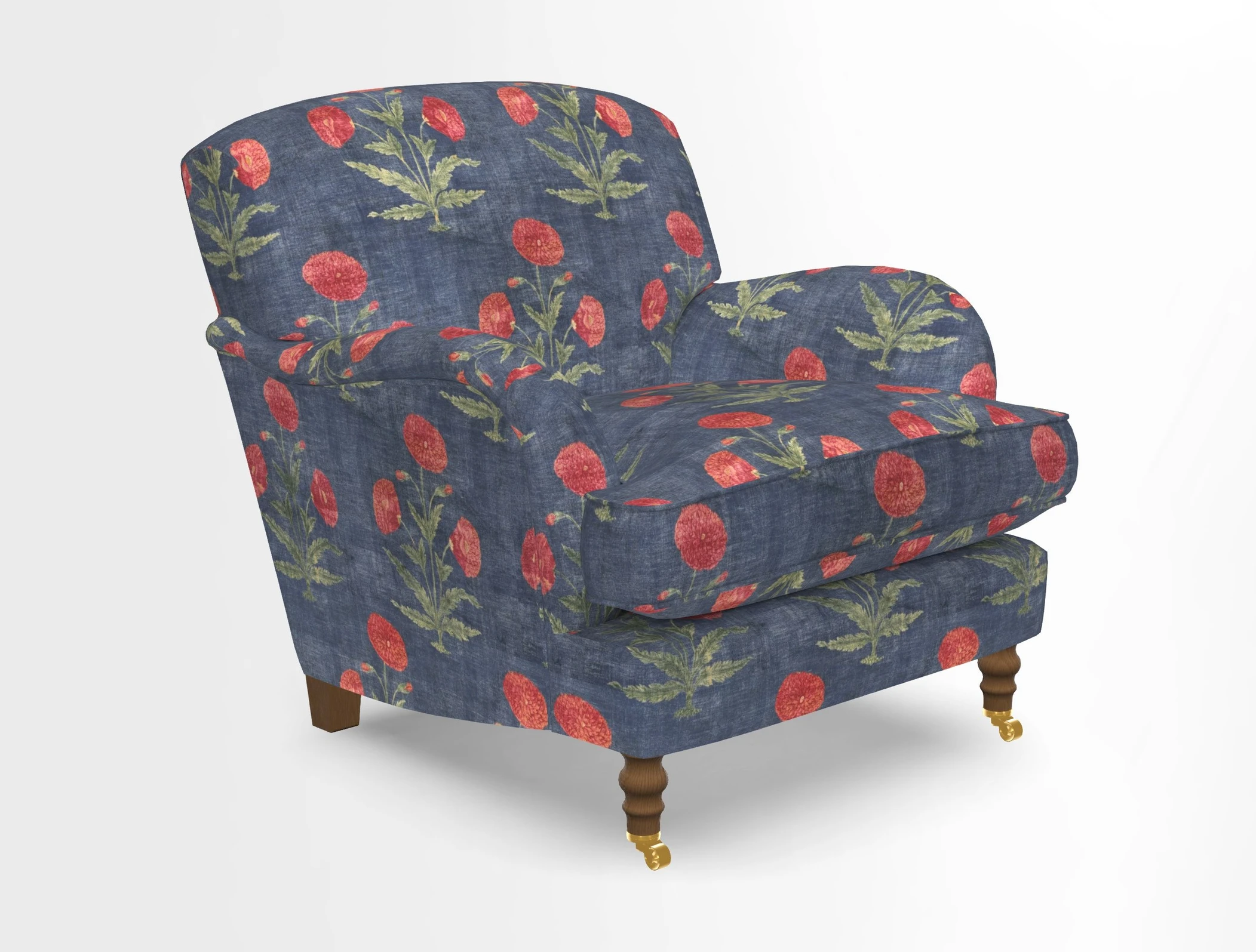 Kentwell Chair in Caroline Maria Applebee Collage Wildflowers with fringe in Sophie Bullion Currant