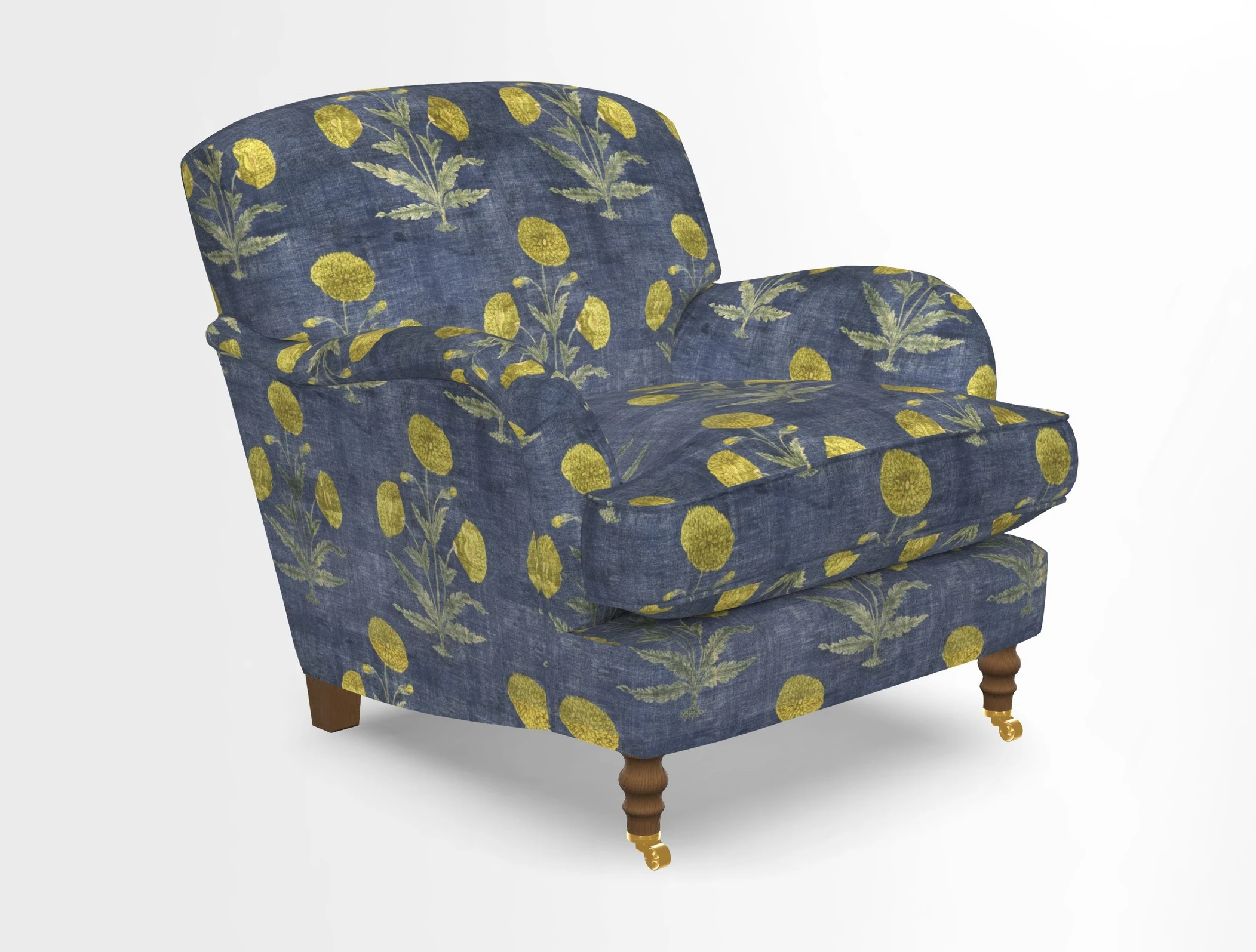 Kentwell Chair in Caroline Maria Applebee Collage Wildflowers with fringe in Sophie Bullion Currant