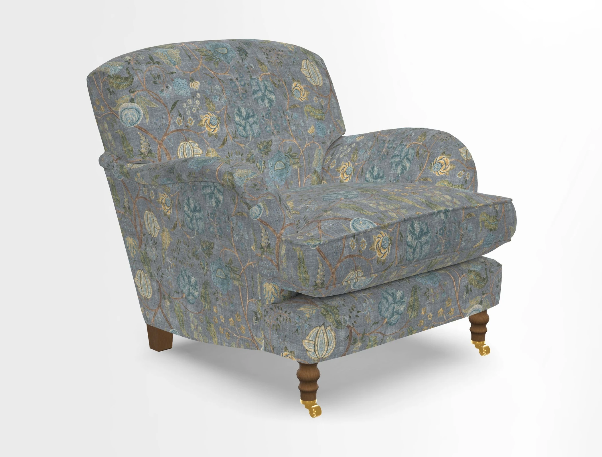 Kentwell Chair in Caroline Maria Applebee Collage Wildflowers with fringe in Sophie Bullion Currant
