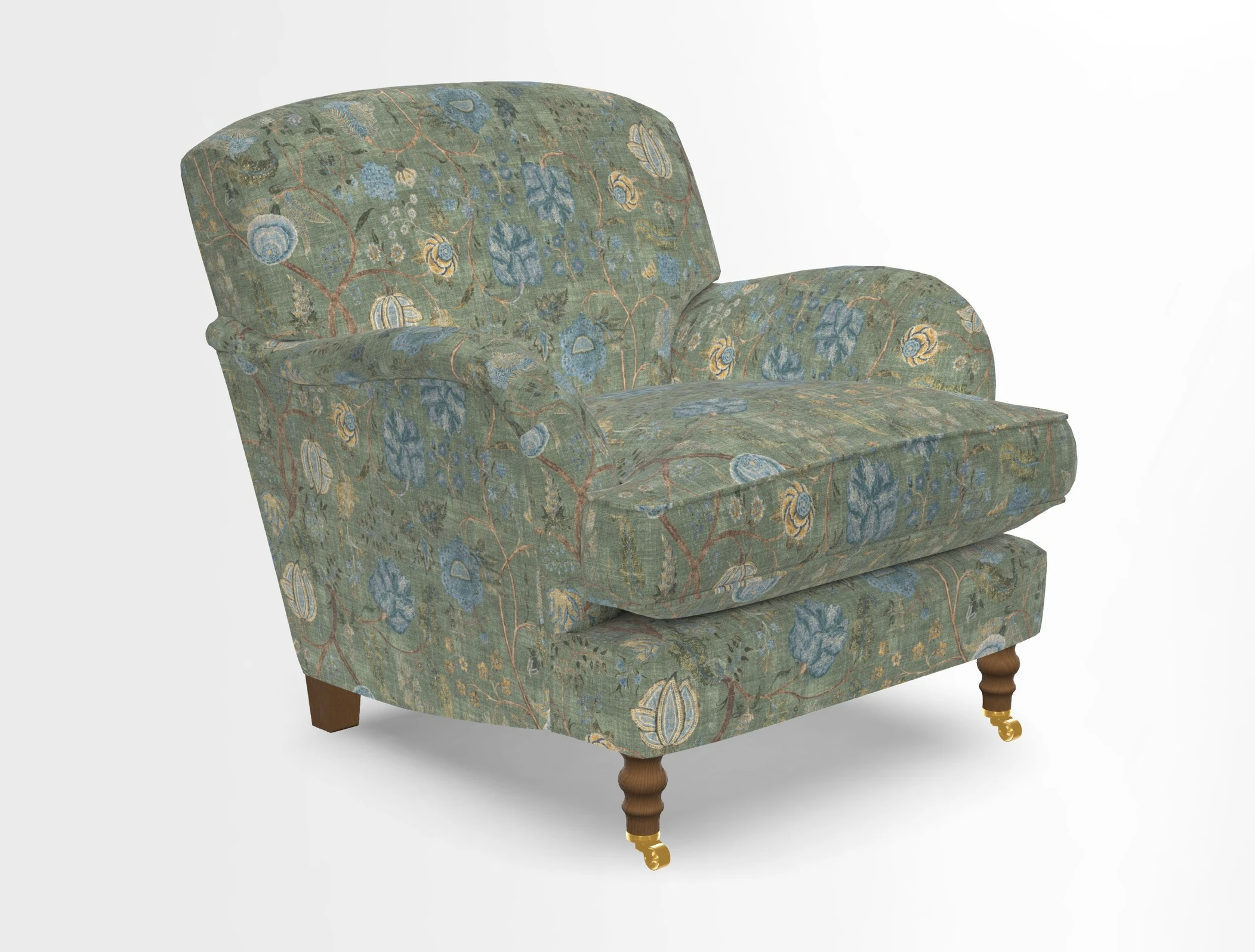 Kentwell Chair in Caroline Maria Applebee Collage Wildflowers with fringe in Sophie Bullion Currant