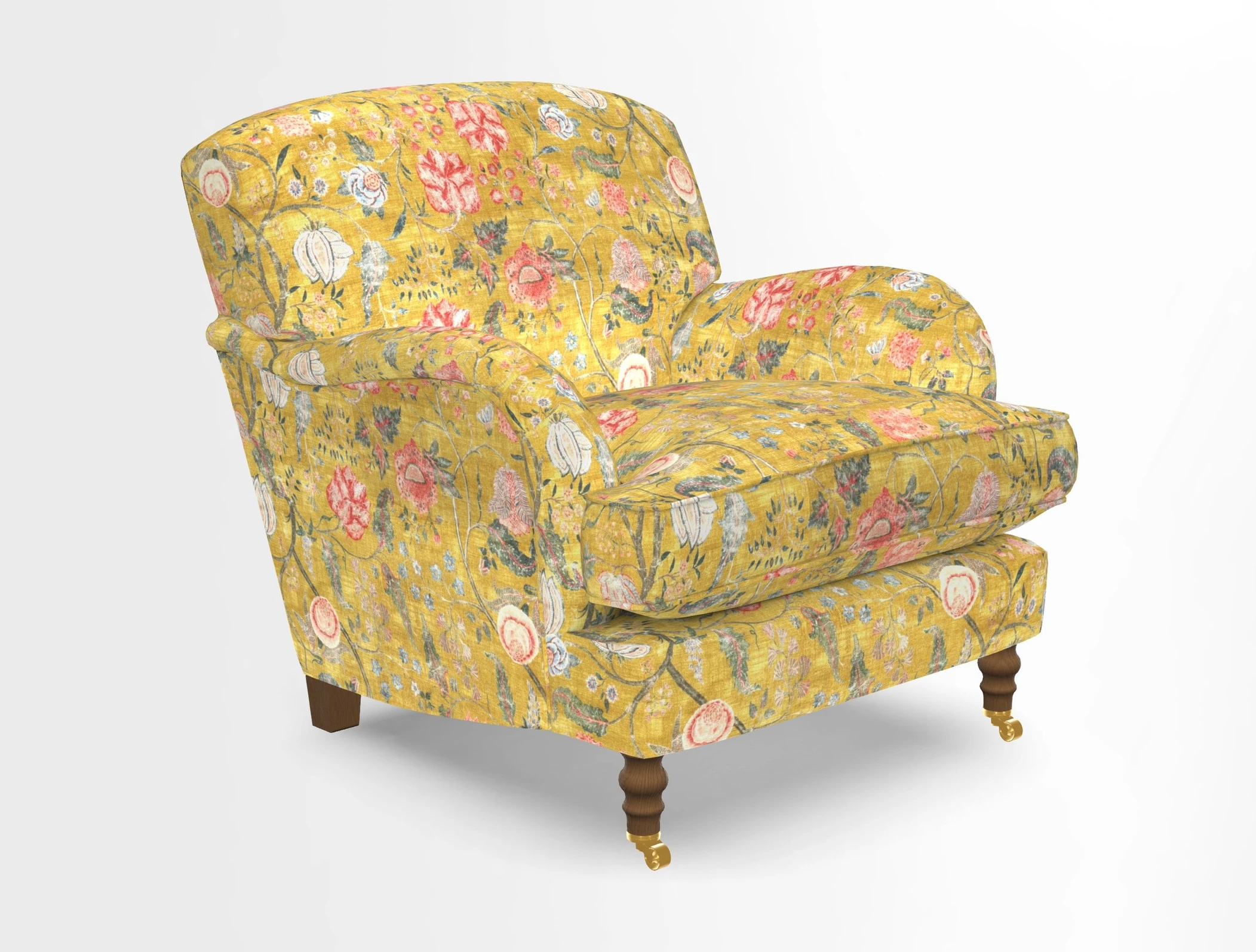 Kentwell Chair in Caroline Maria Applebee Collage Wildflowers with fringe in Sophie Bullion Currant
