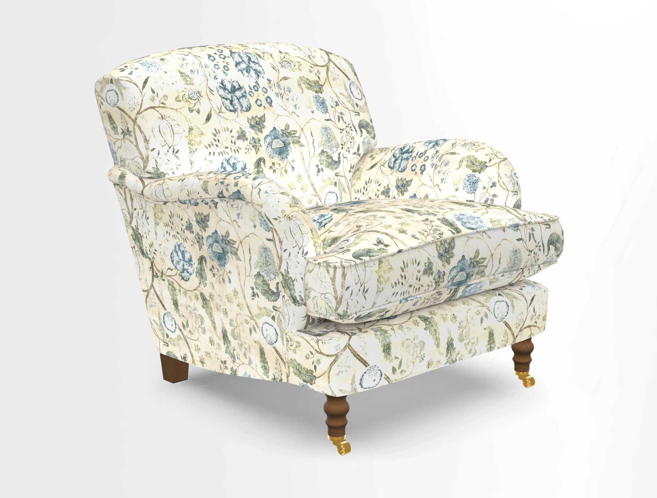 Kentwell Chair in Caroline Maria Applebee Collage Wildflowers with fringe in Sophie Bullion Currant