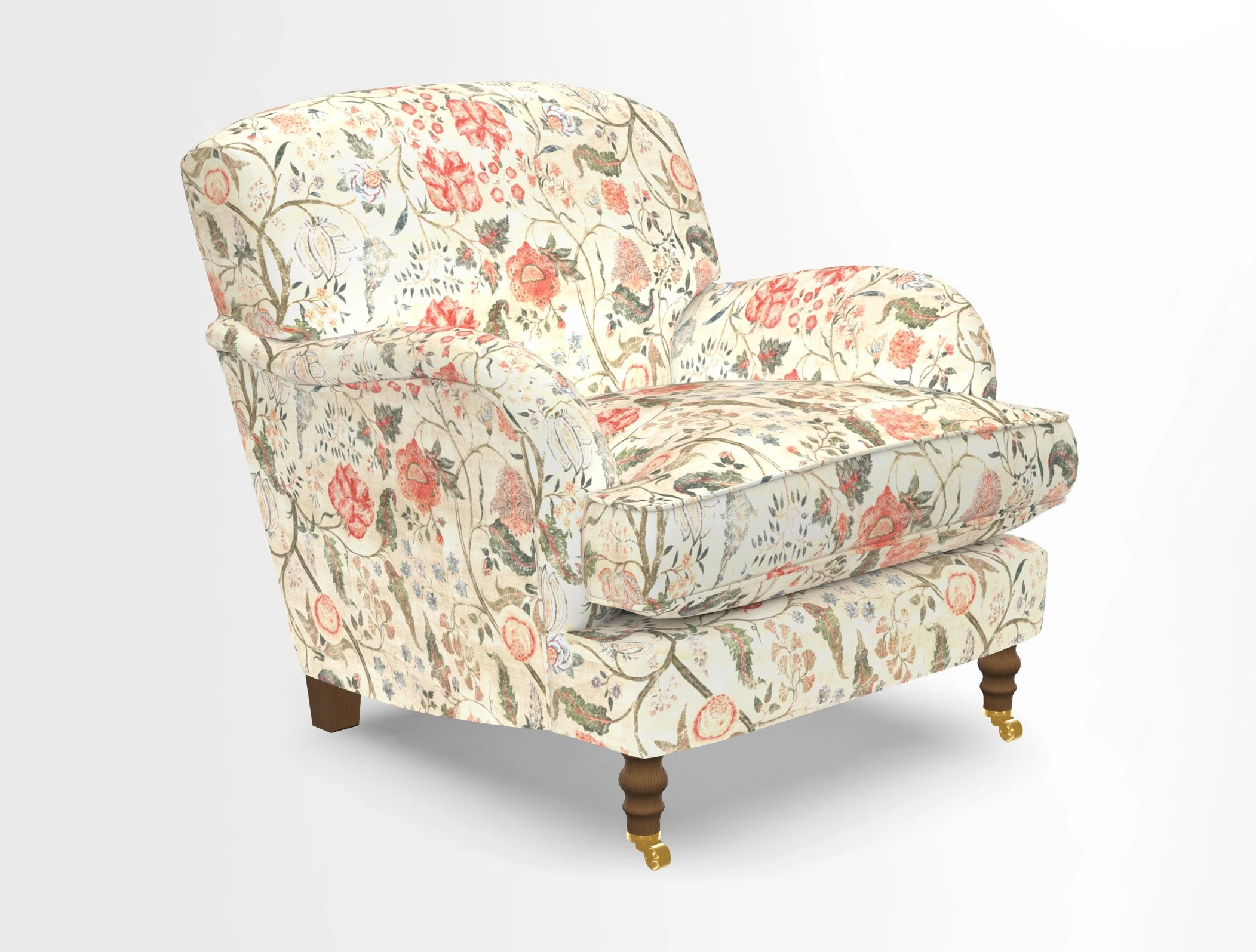 Kentwell Chair in Caroline Maria Applebee Collage Wildflowers with fringe in Sophie Bullion Currant