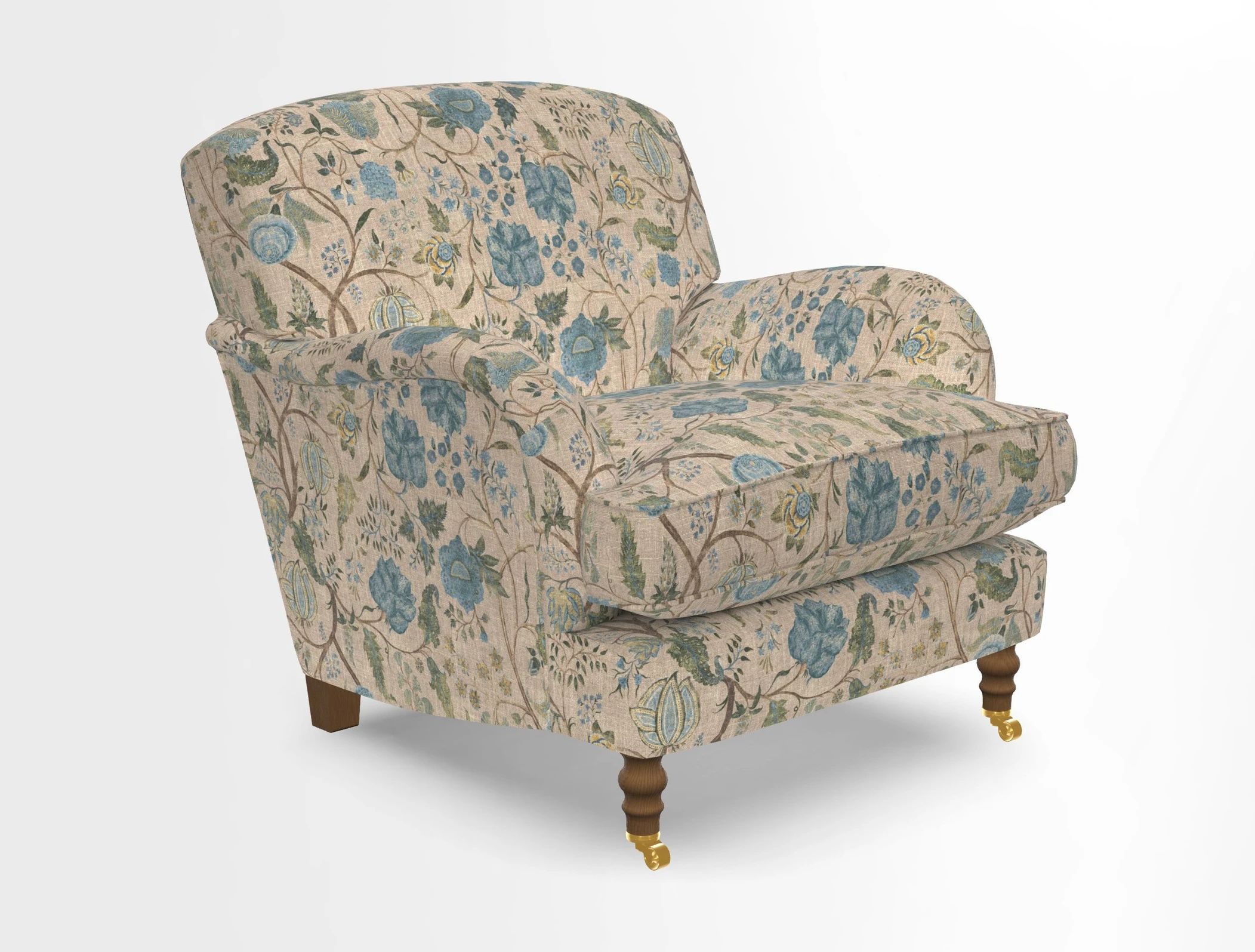 Kentwell Chair in Caroline Maria Applebee Collage Wildflowers with fringe in Sophie Bullion Currant