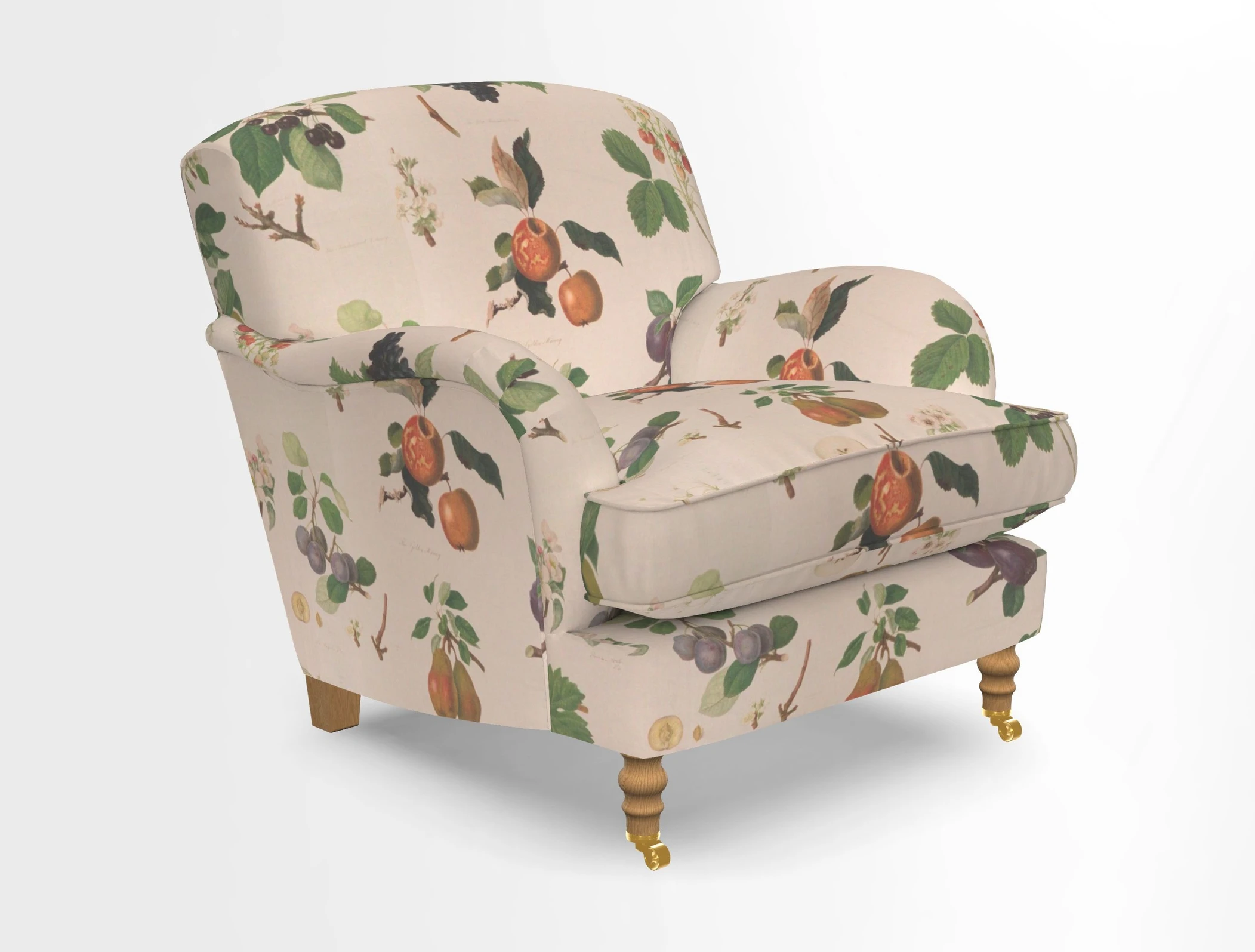 Kentwell Chair in Caroline Maria Applebee Collage Wildflowers with fringe in Sophie Bullion Currant