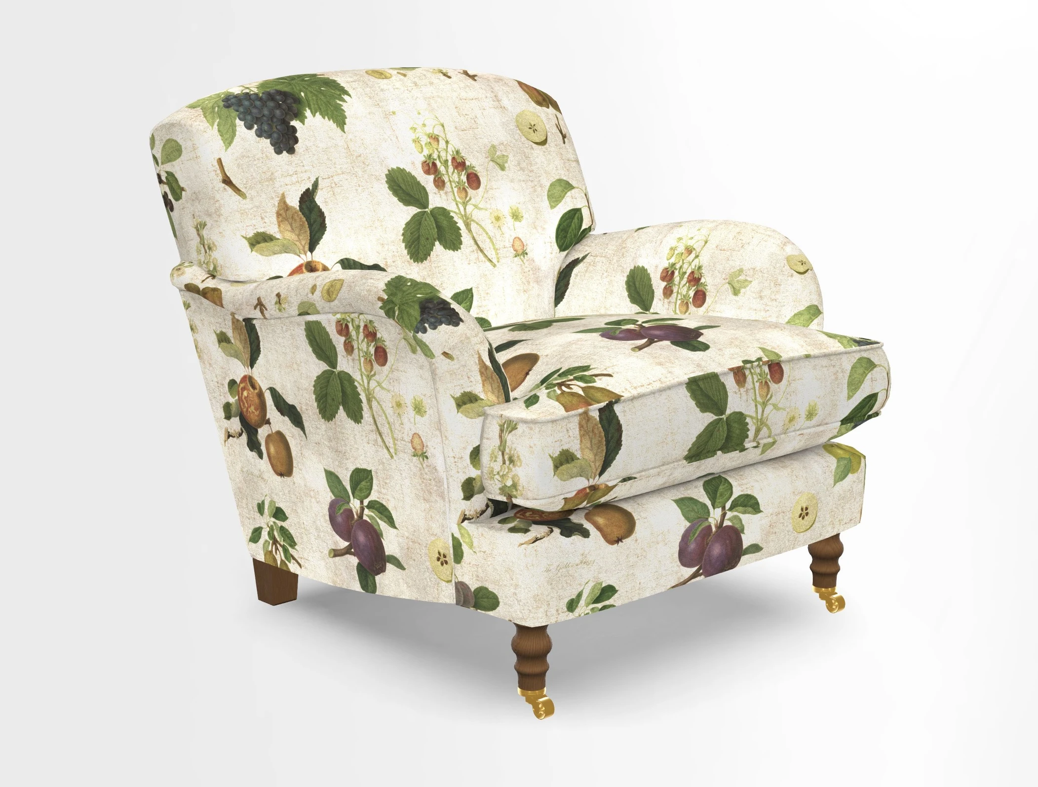 Kentwell Chair in Caroline Maria Applebee Collage Wildflowers with fringe in Sophie Bullion Currant