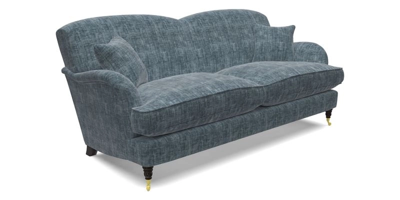 Kentwell 3 Seater 2 Hump Sofa in RHS Botanicals Henry Moon Lions Tail Teal