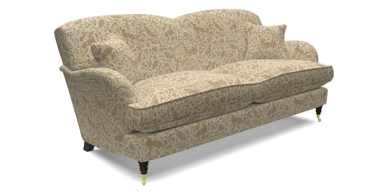 Kentwell 3 Seater 2 Hump Sofa in RHS Botanicals Henry Moon Lions Tail Teal